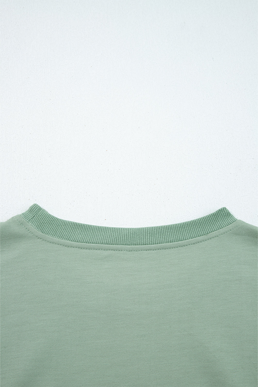 Beige Raw Edge Flower Patch Drop Shoulder Casual Top