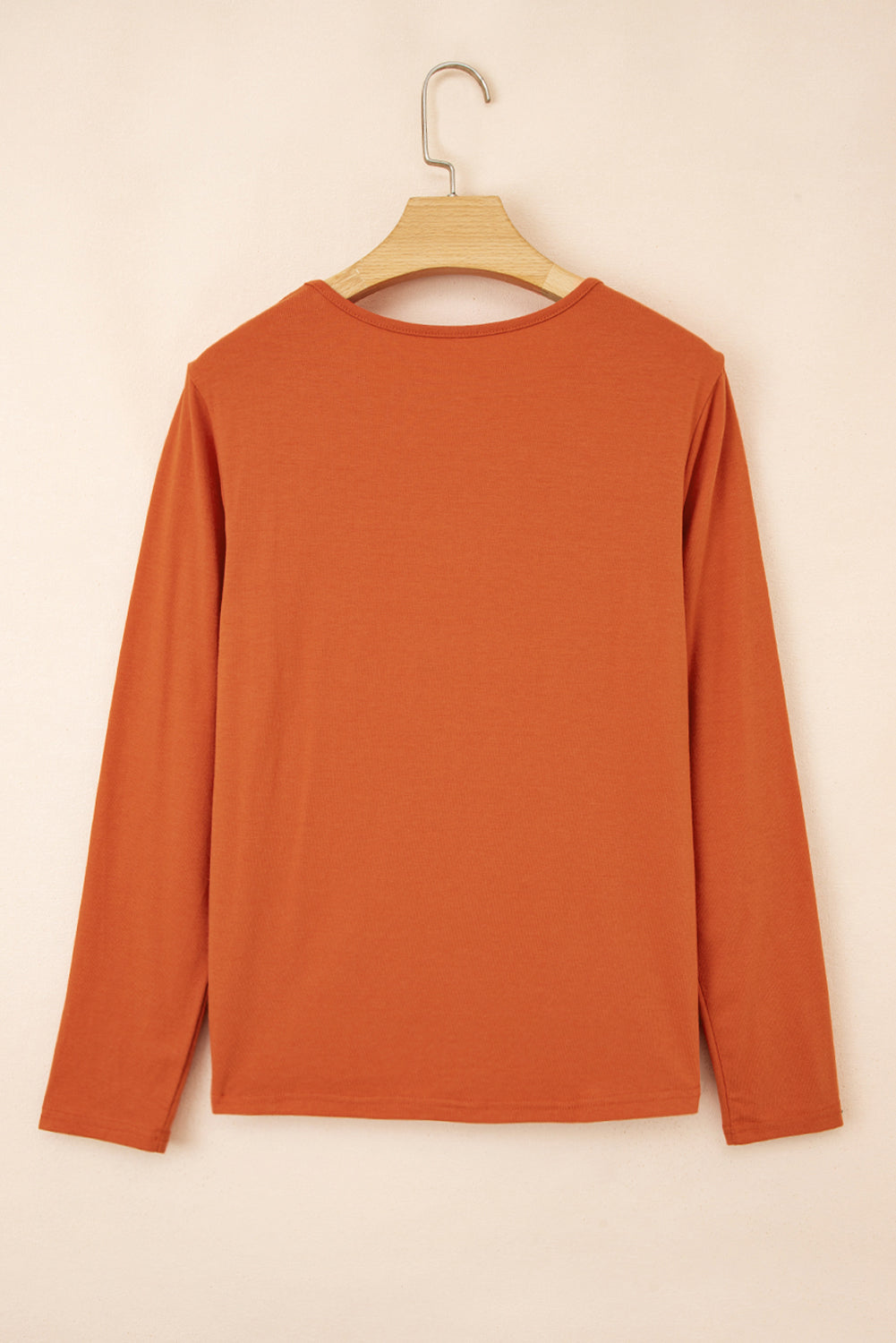 Evergreen  Asymmetric Seam Detail Solid Color Long Sleeve Top