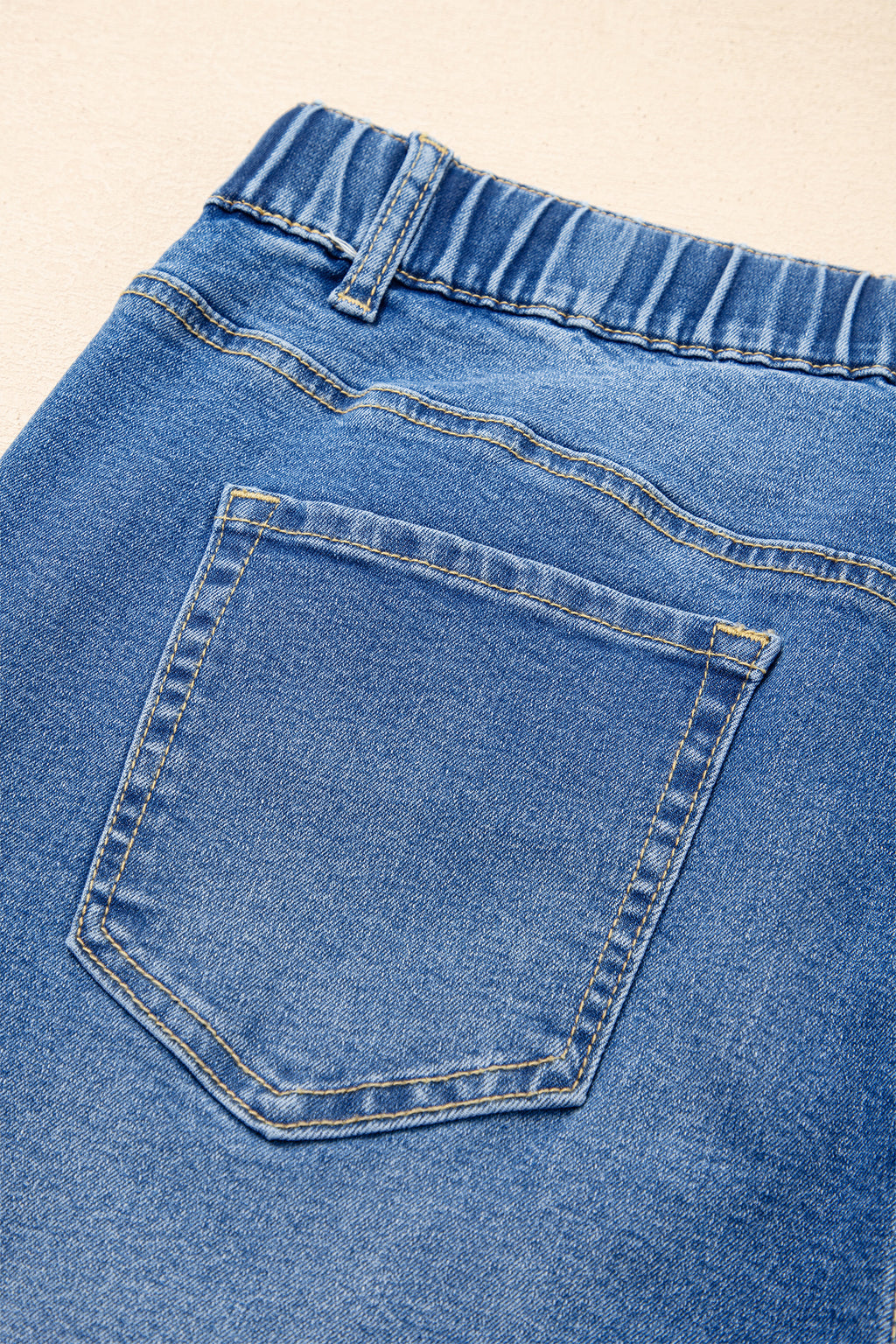 Blue Acid Wash Contrast Lace-up Plus Size Jeans