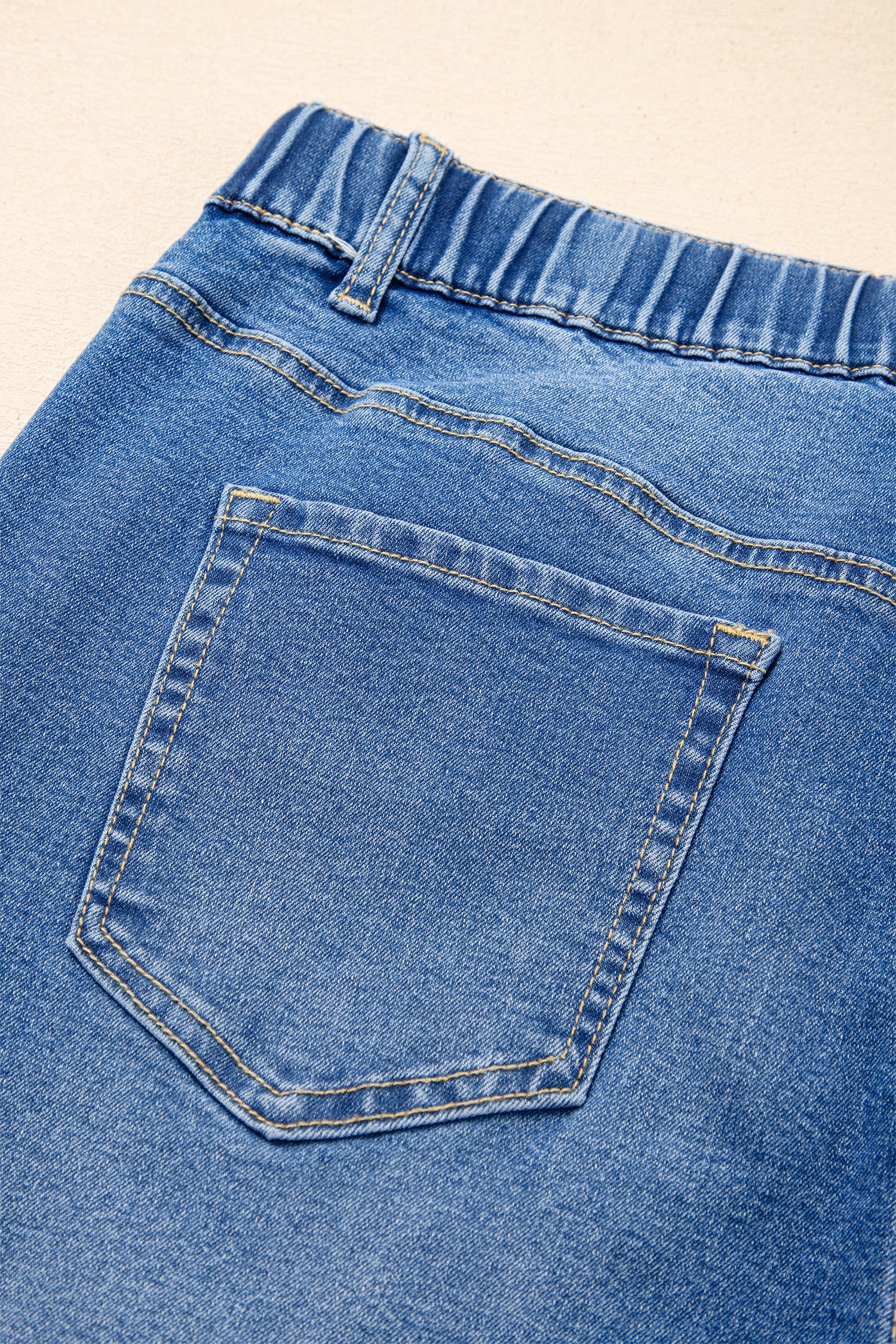 Blue Acid Wash Contrast Lace-up Plus Size Jeans
