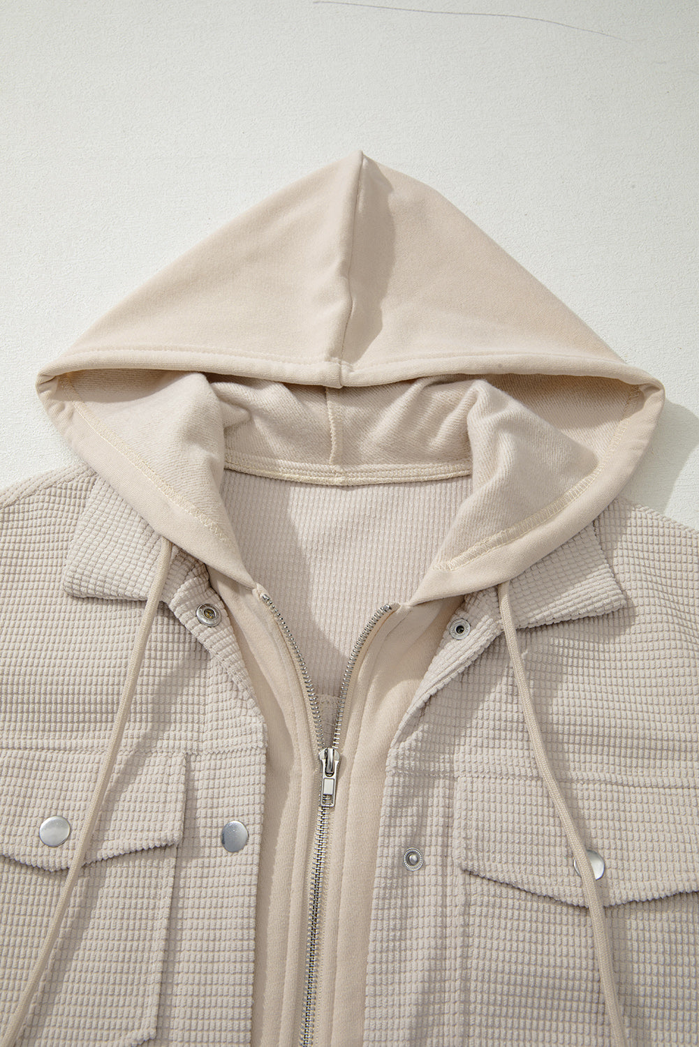 Sail Blue 2 in 1 Thermal Knit Textured Hooded Jacket