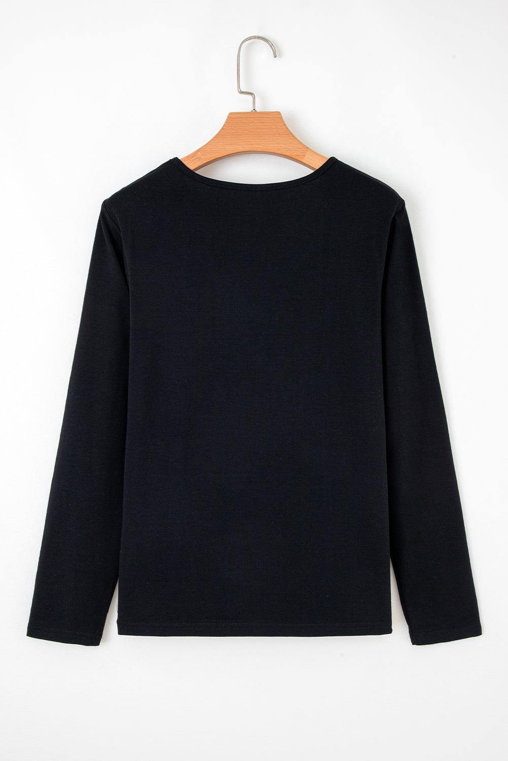 Evergreen  Asymmetric Seam Detail Solid Color Long Sleeve Top