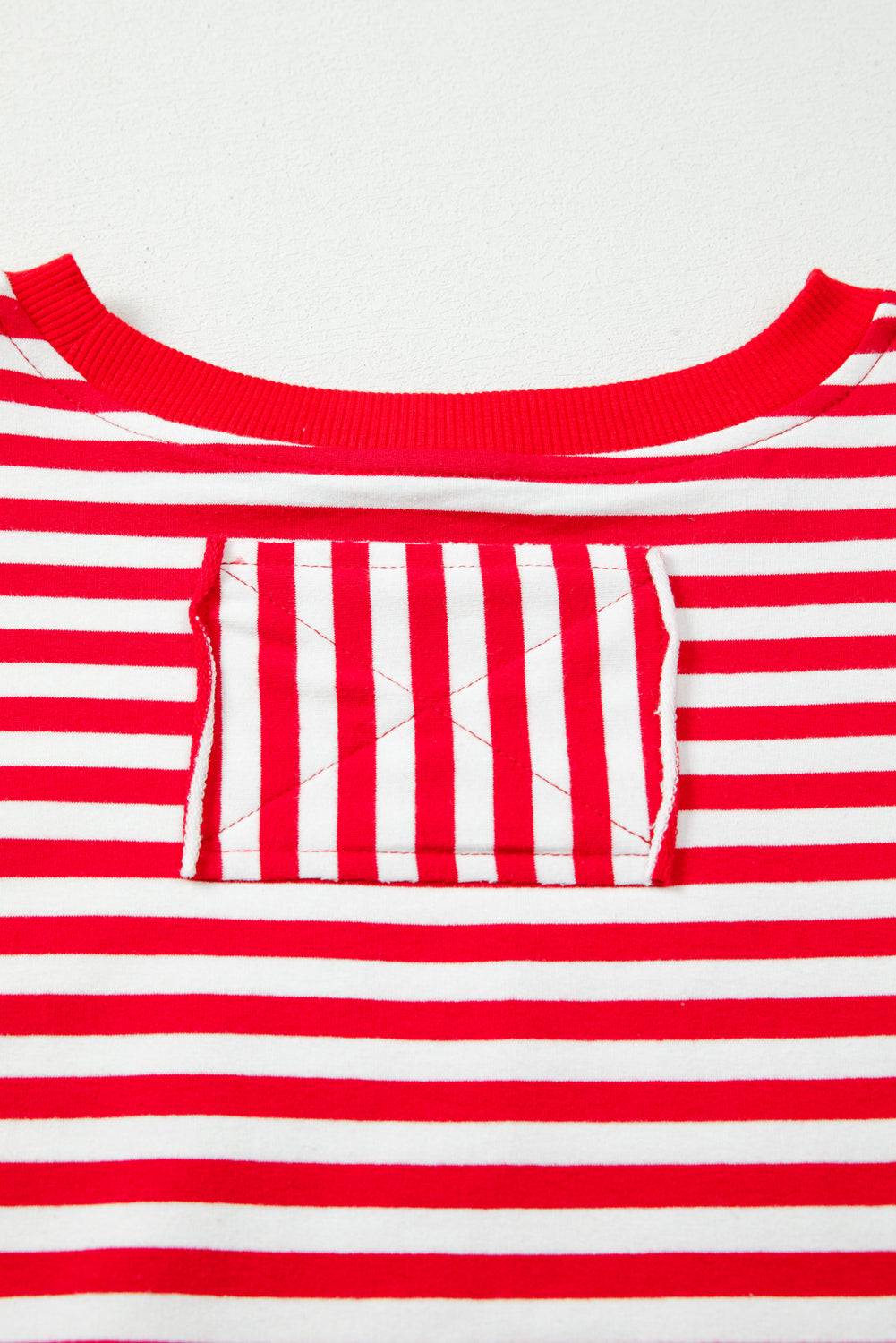Orange Stripe Exposed Seam Drop Shoulder Casual Pullover Top