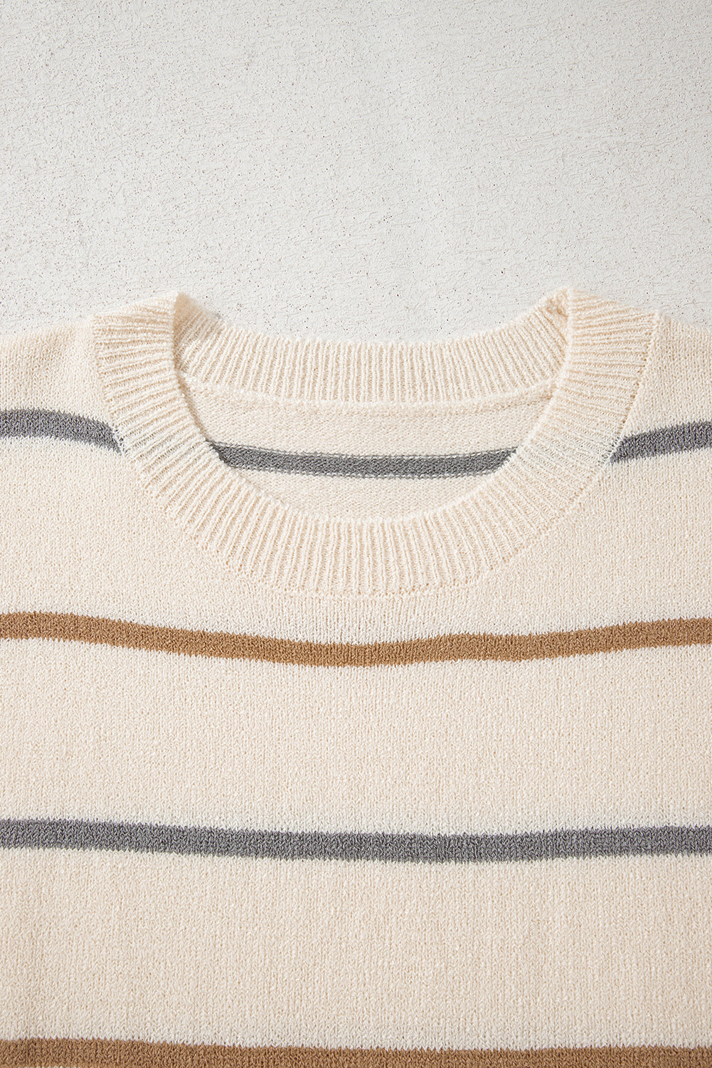 Multicolour Striped Buttoned Front V Neck Drop Shoulder Cardigan Sweater