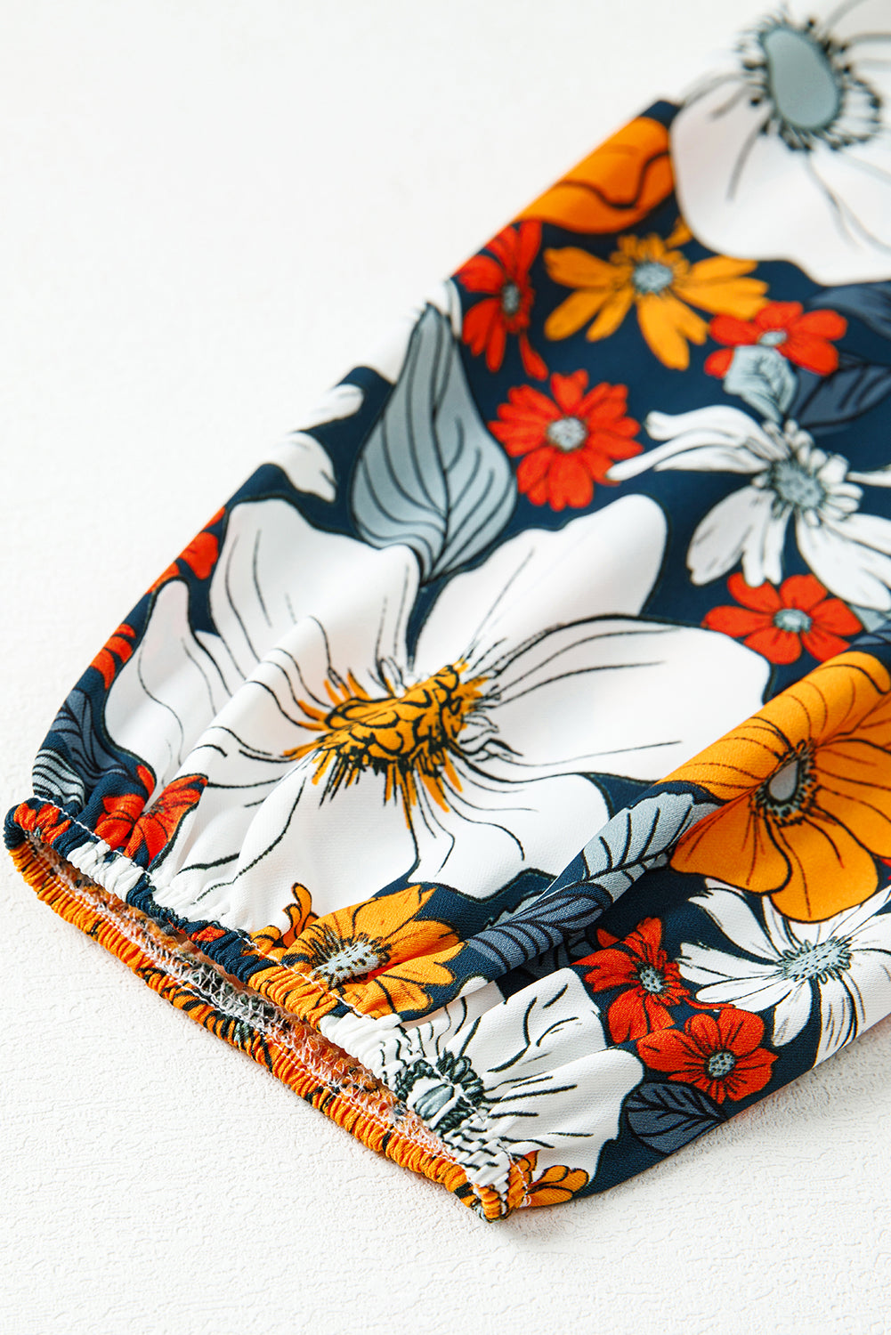 Multicolour Crochet V Neck Half Sleeve Boho Floral Blouse