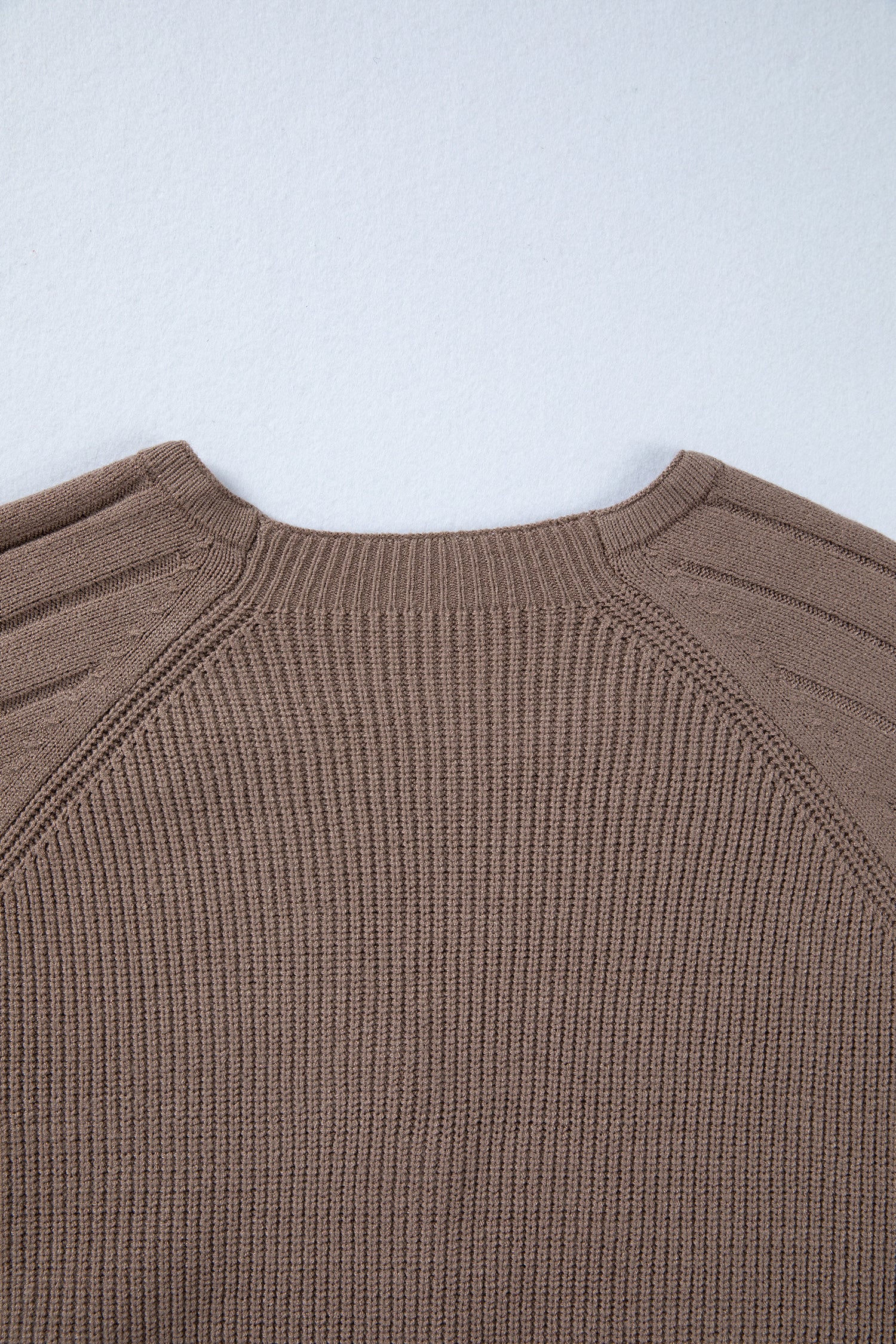Light Pink Mixed Texture Knit Button V Neck Sweater Cardigan