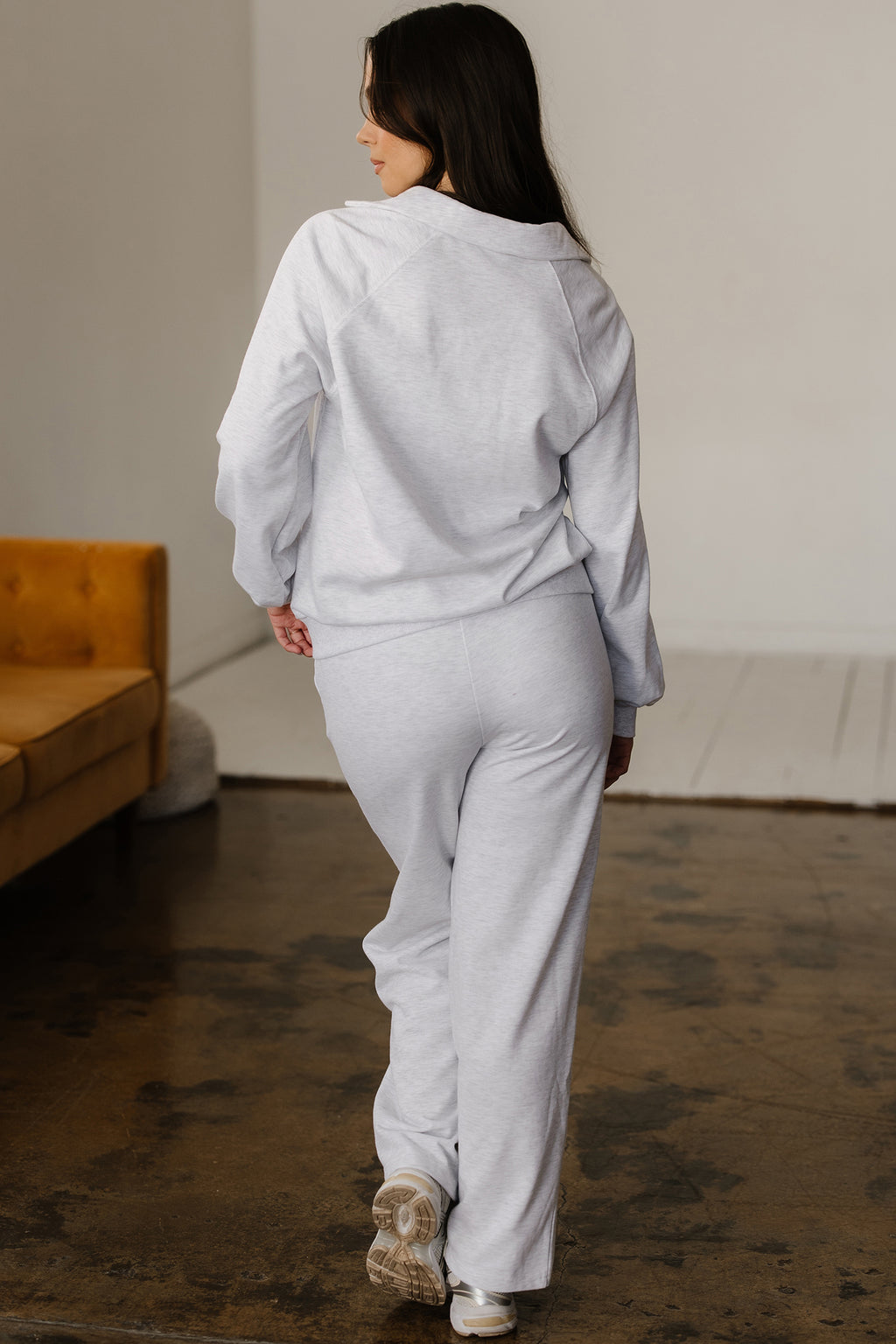 Light Grey Polo Tee Casual Pant Set