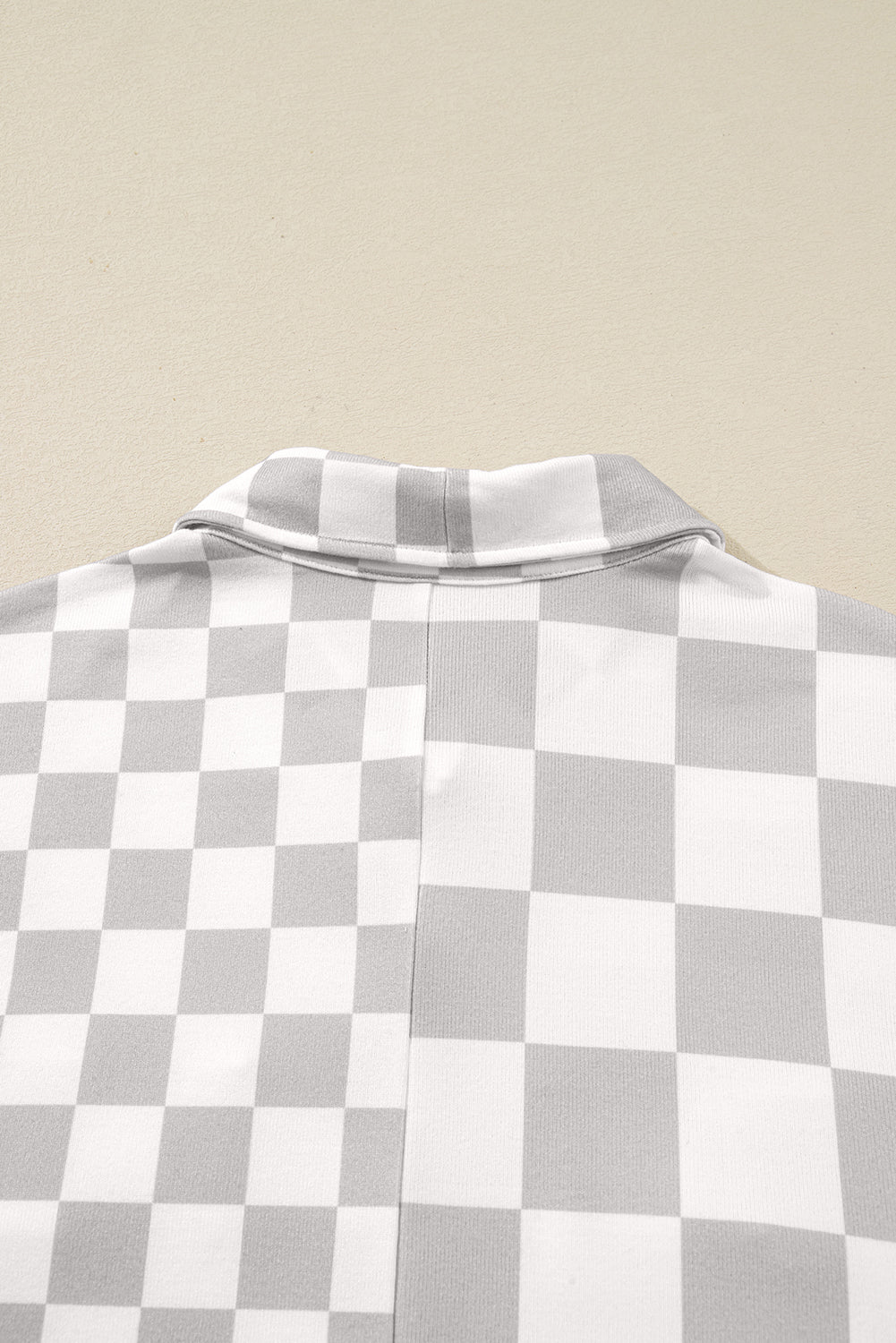 Khaki Checkerboard Flap Pocket Button Front Shacket
