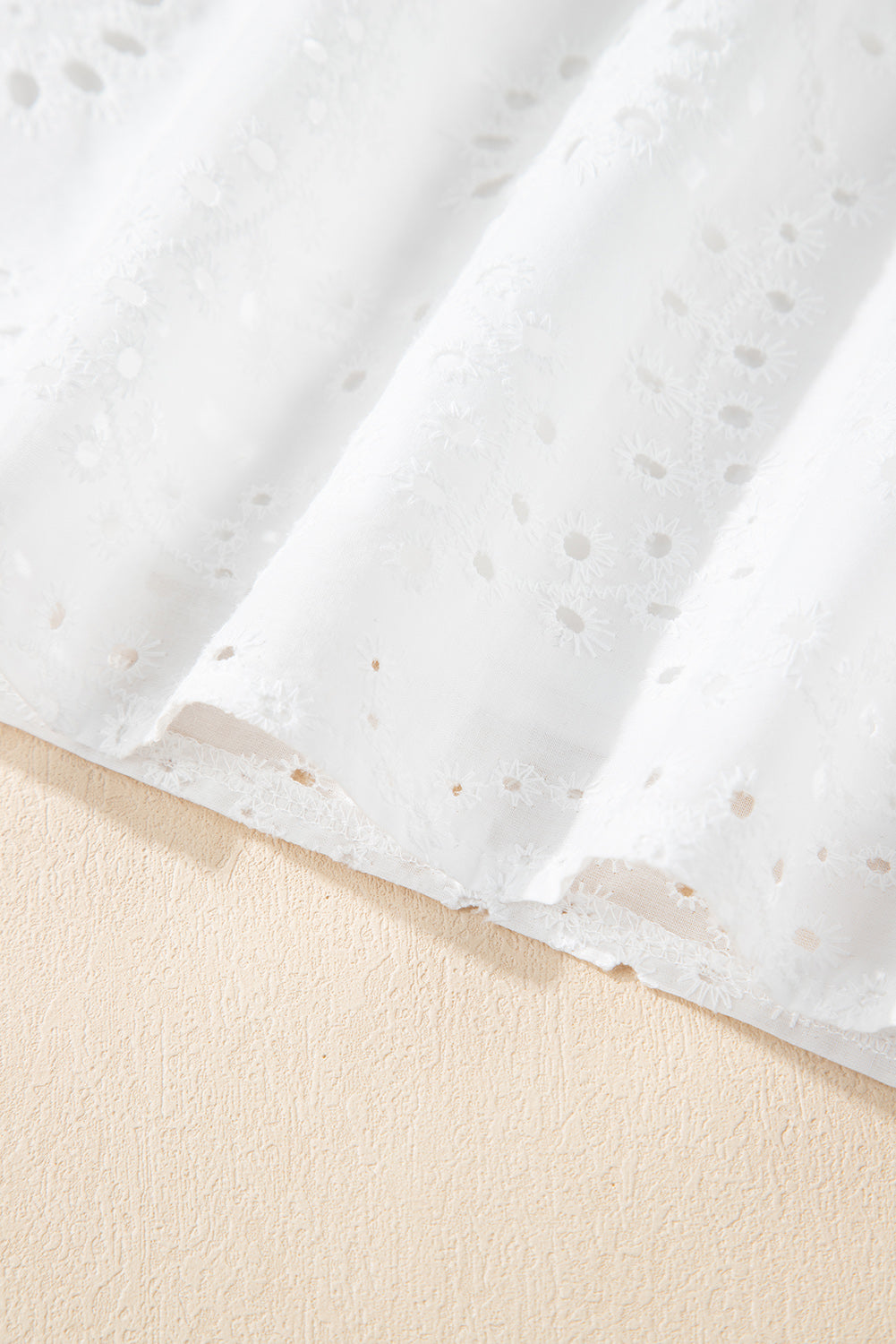 White Broderie Anglaise Ruffle Short Sleeve Blouse