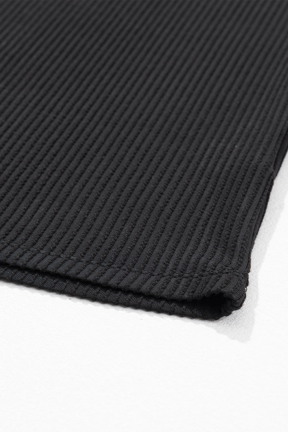 Black Textured V-Neck Dropped Shoulder Plus T-Shirt