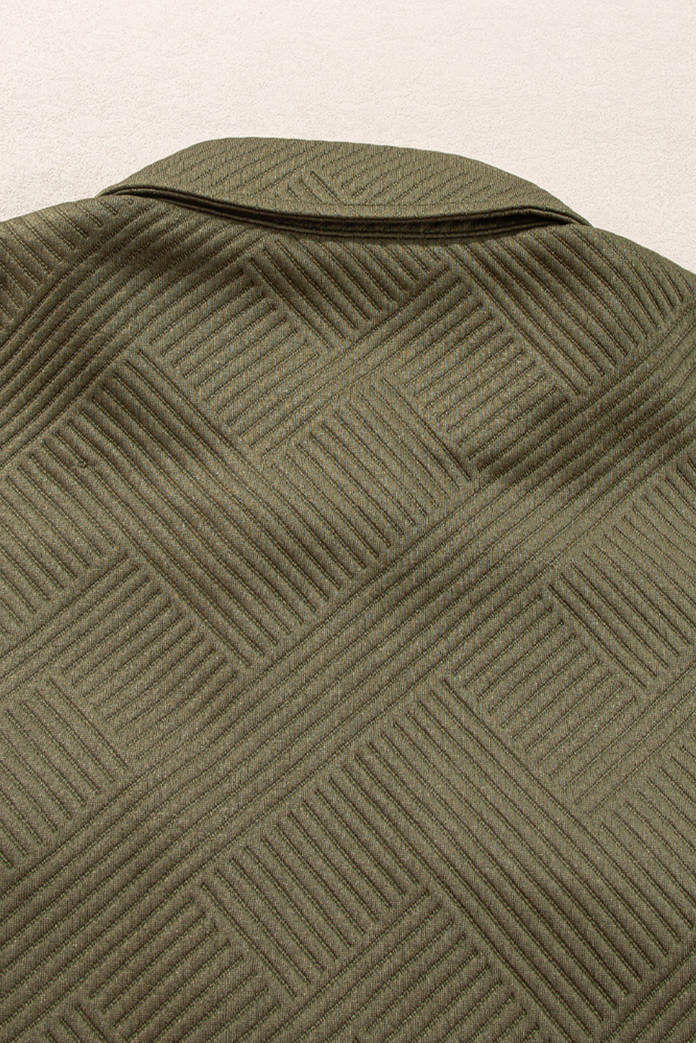 Coffee Solid Color Zip Up Button Flap Pocket Shirt Collar Jackets