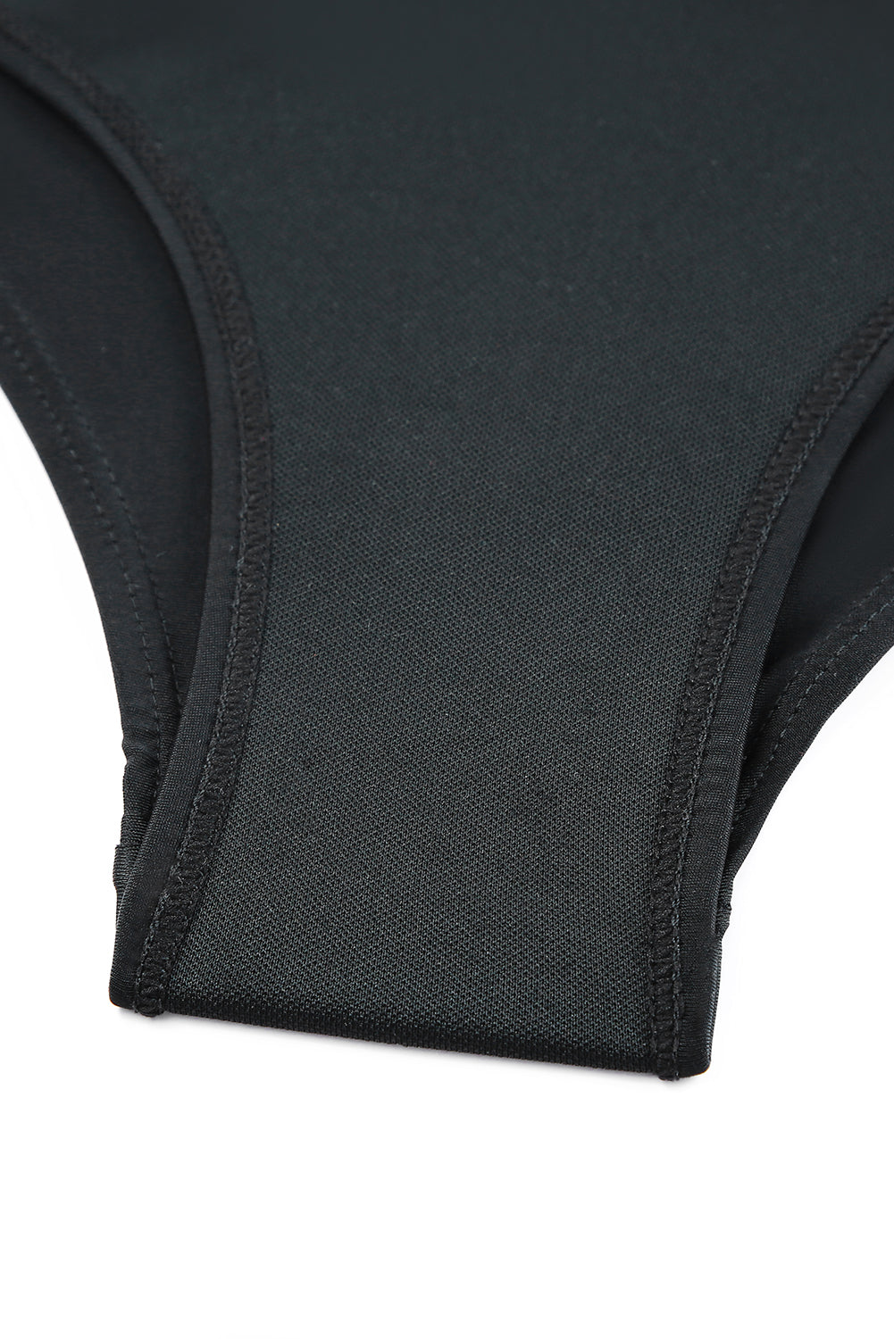 Dearlovers Black Solid Mesh One Piece Swimsuit