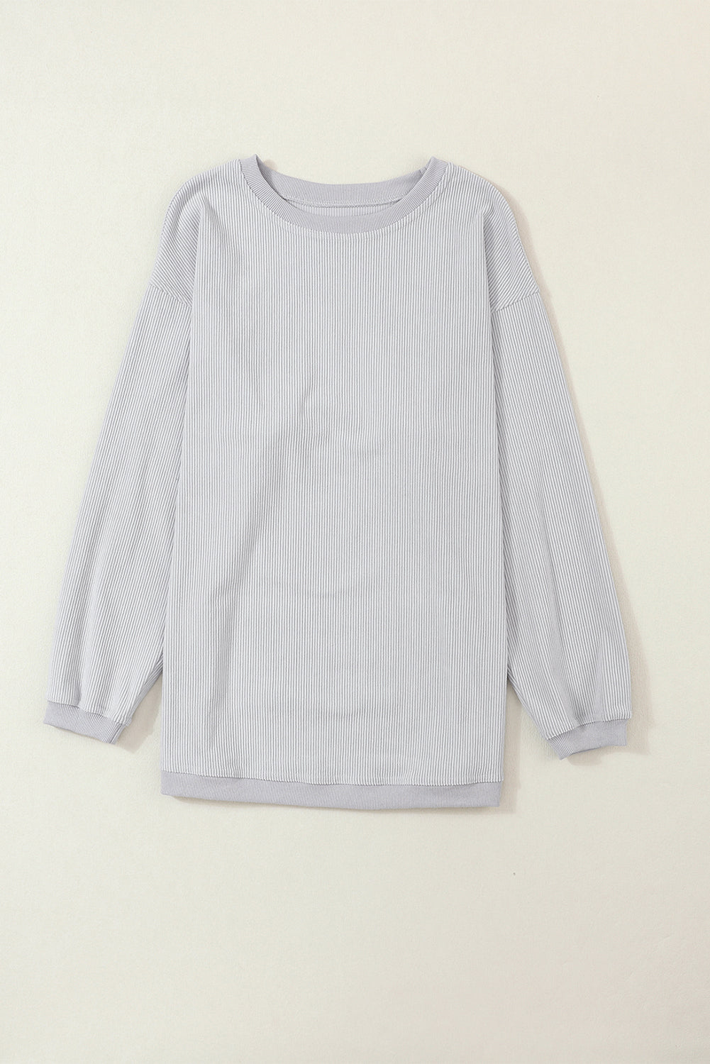 Grass Green Ribbed Corded Oversized Sweatshirt