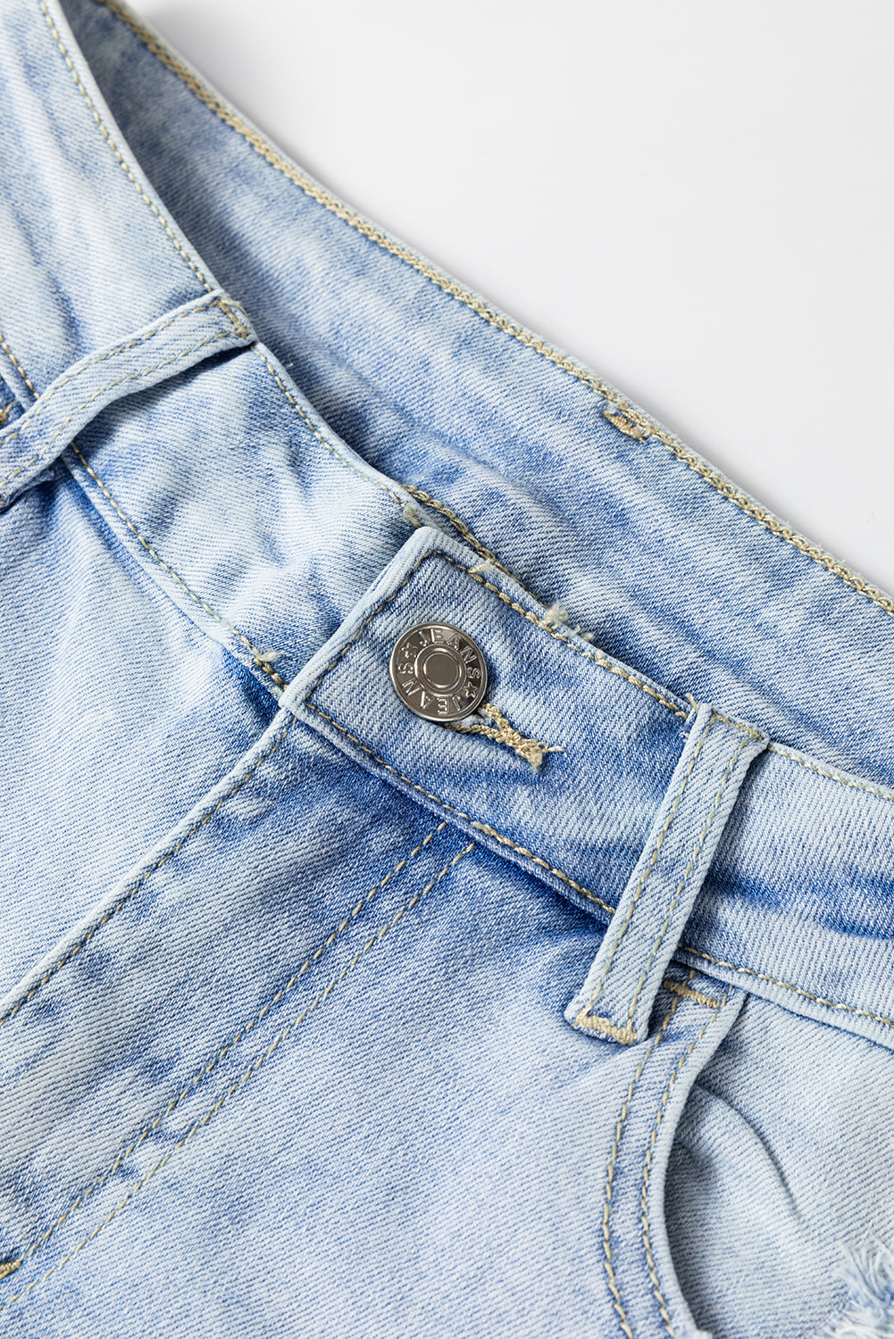 DEAR-LOVER Beau Blue Vintage Light Wash Distressed Flare Jeans