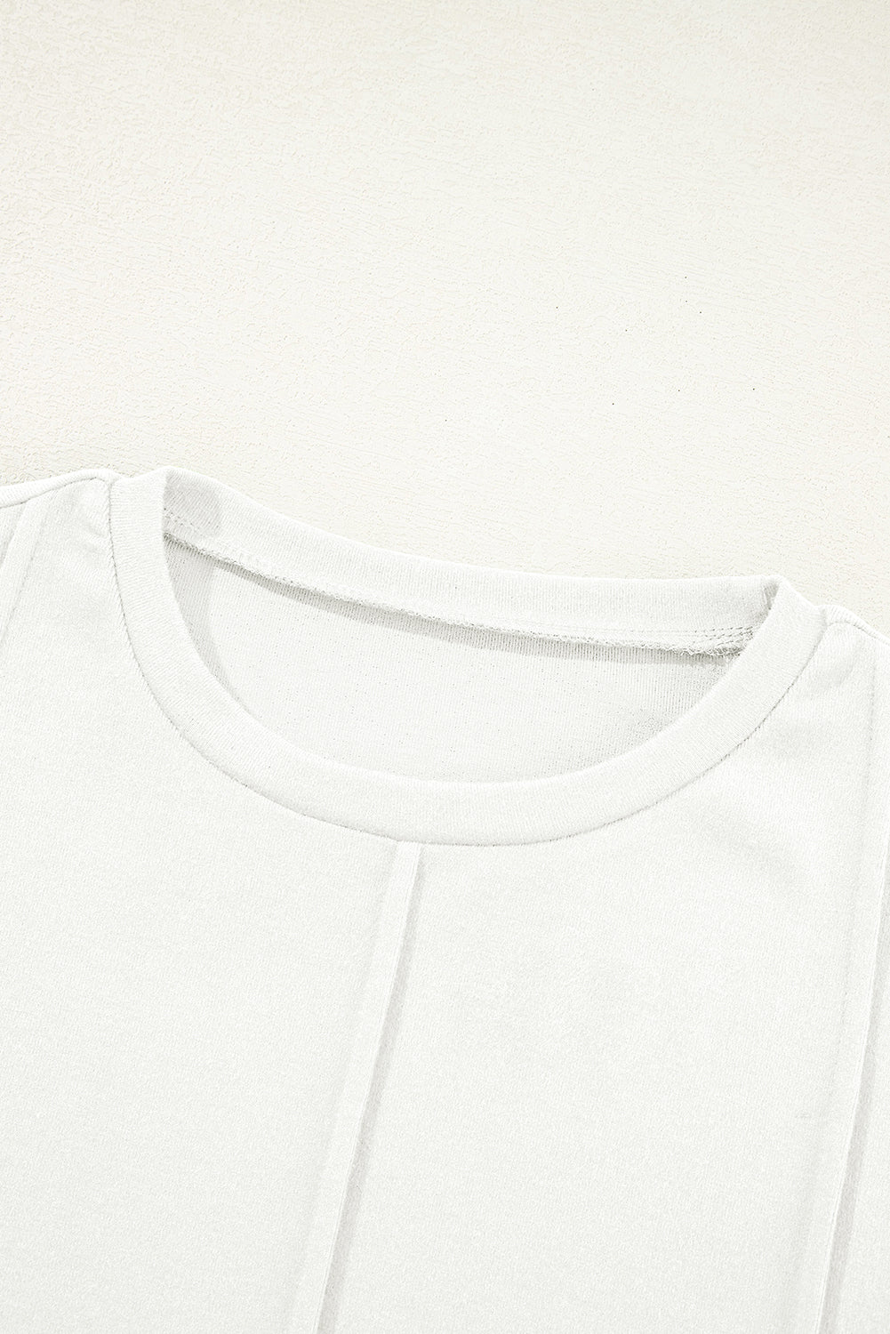 Chicory Coffee Solid Exposed Seam Crew Neck Long Sleeve Top
