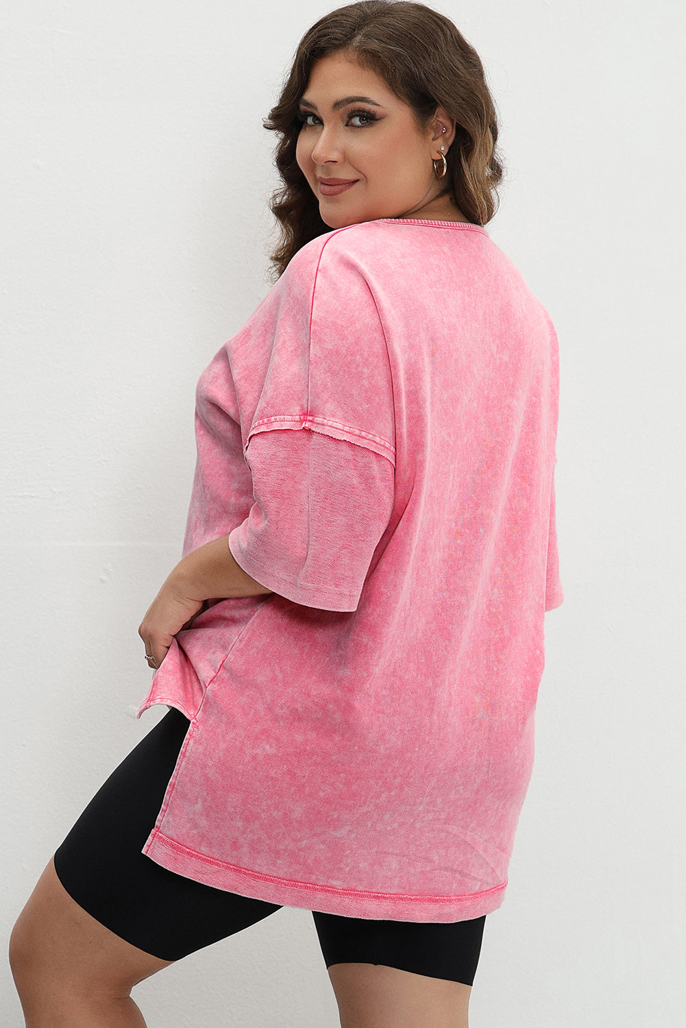 Orchid Petal Mineral Wash Drop Shoulder Pullover Sweatshirt