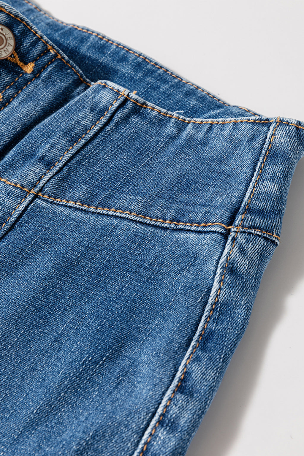 Coffee High Waist Button Fly Seamed Raw Hem Flare Jeans