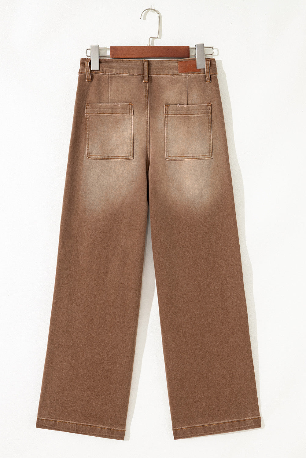 Brown Mimimalist Patch Pocket Womens Shift Jeans