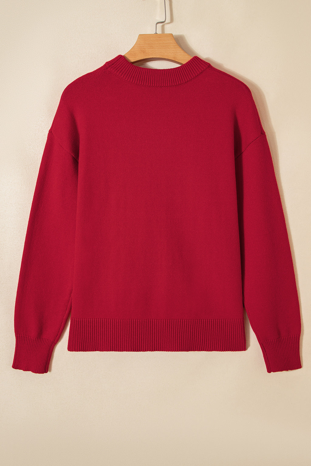Rose Red Sequined Bow Graphic Christmas Holiday Sweater