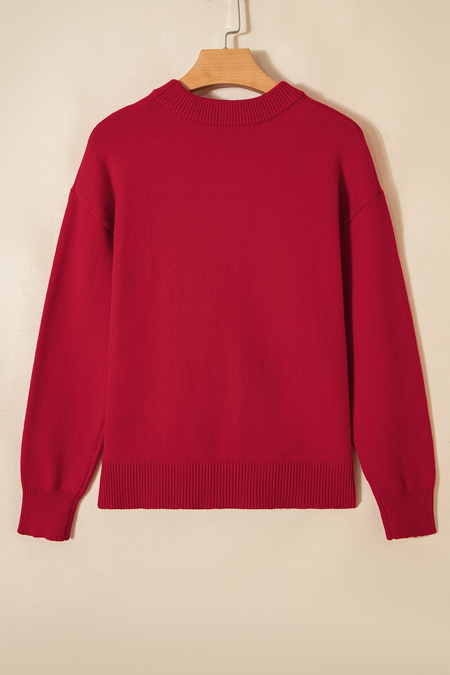 Rose Red Sequined Bow Graphic Christmas Holiday Sweater