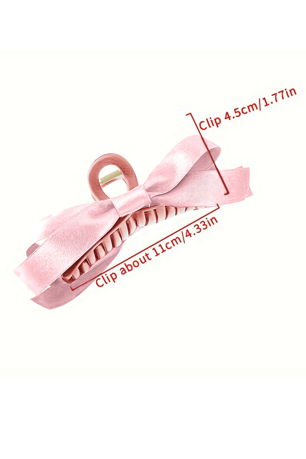 White Bow Decor Large Hair Claw Clip