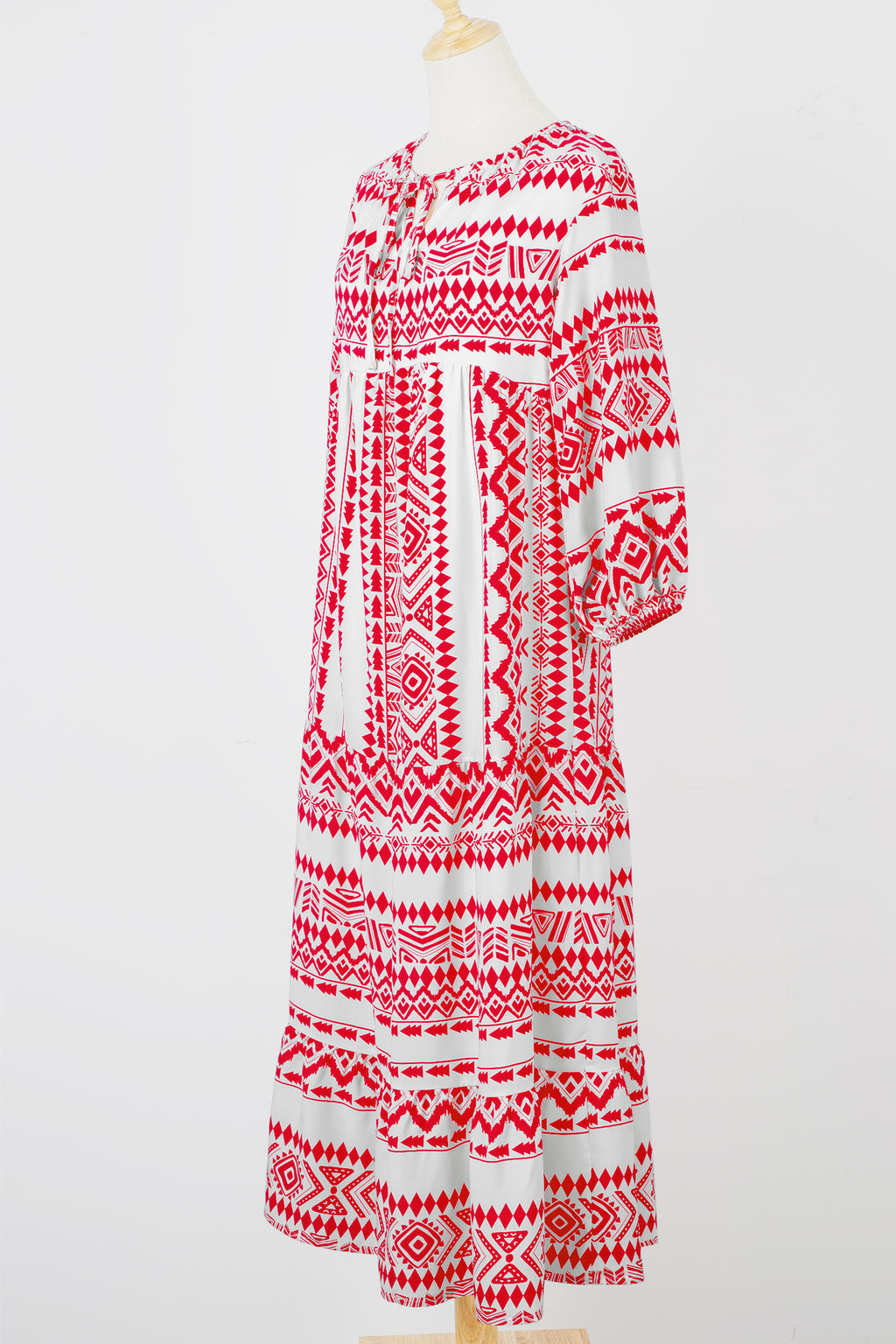 Sky Blue Boho Printed Half Sleeve Maxi Dress