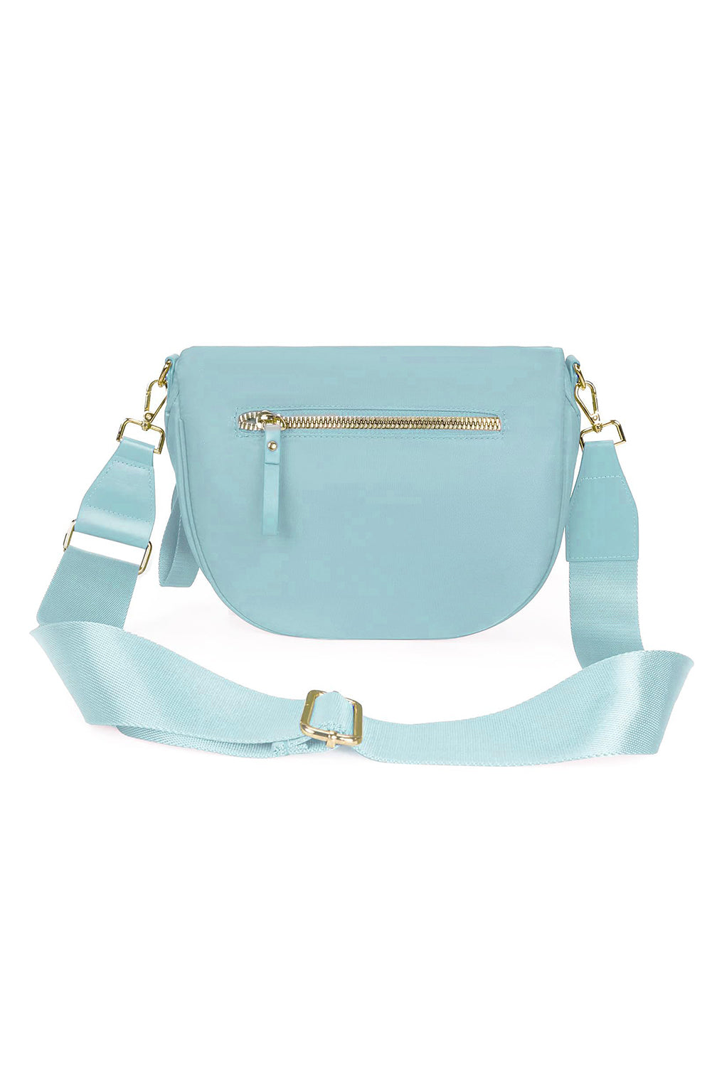 Light Grey Double Zip Crescent Shape Adjustable Sling Bag