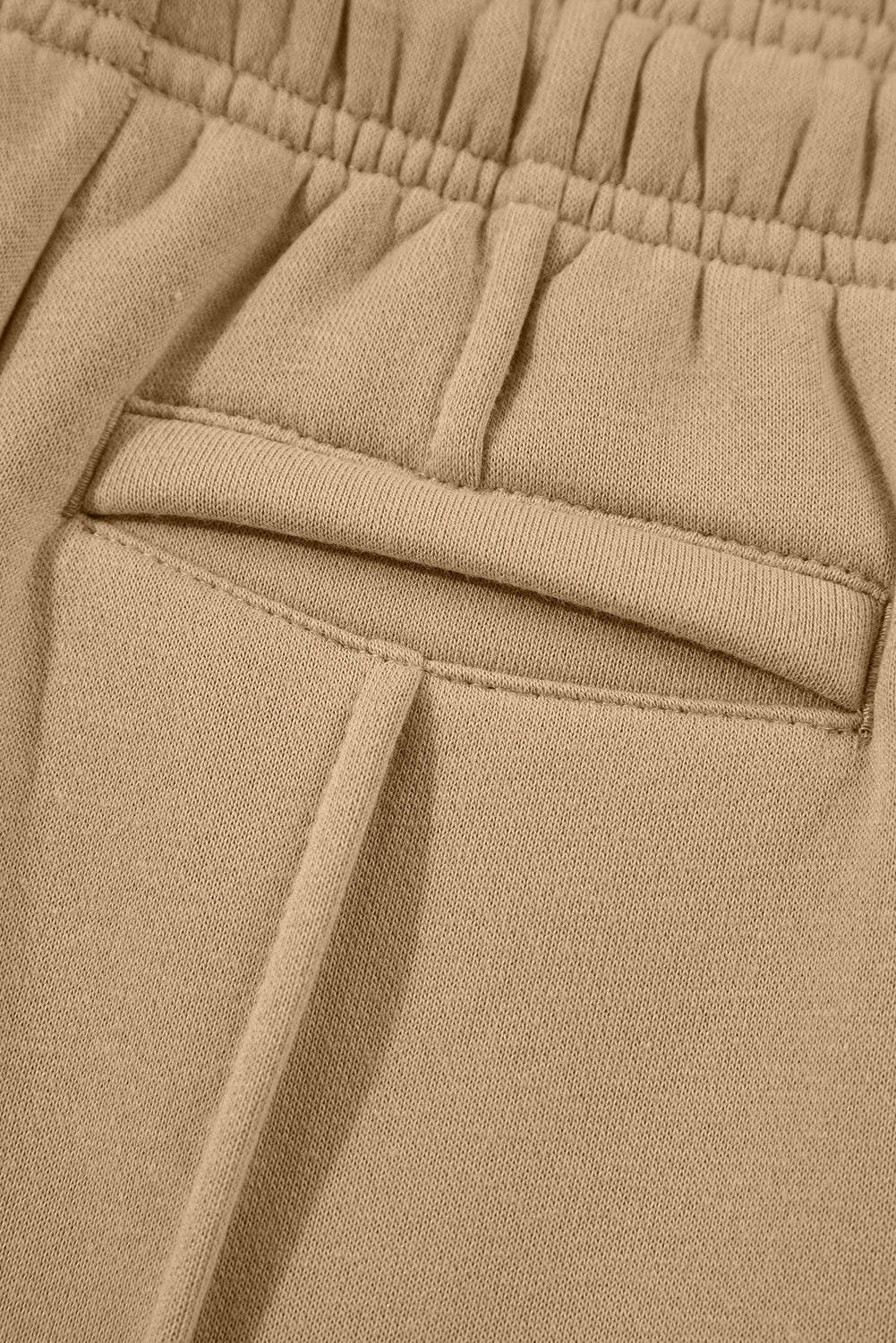 Smoke Gray Exposed Seam Drawstring Elastic Waistband Wide Leg Pants