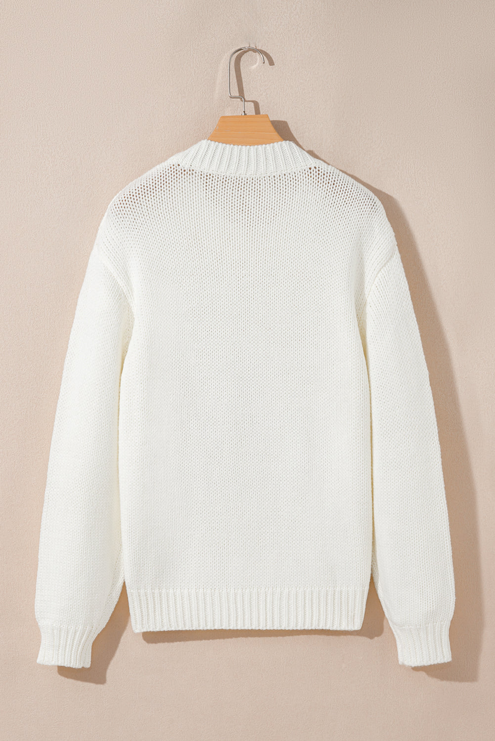 White Embroidered Bow Boots Graphic Drop Shoulder Sweater