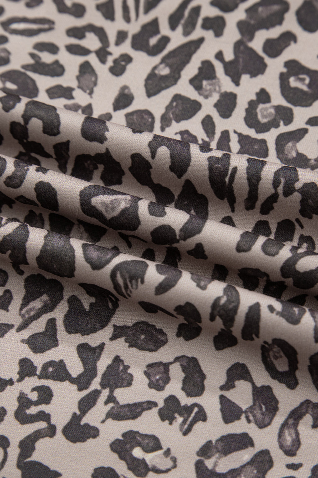 Brown Leopard Print Patchwork Crew Neck Sweatshirt