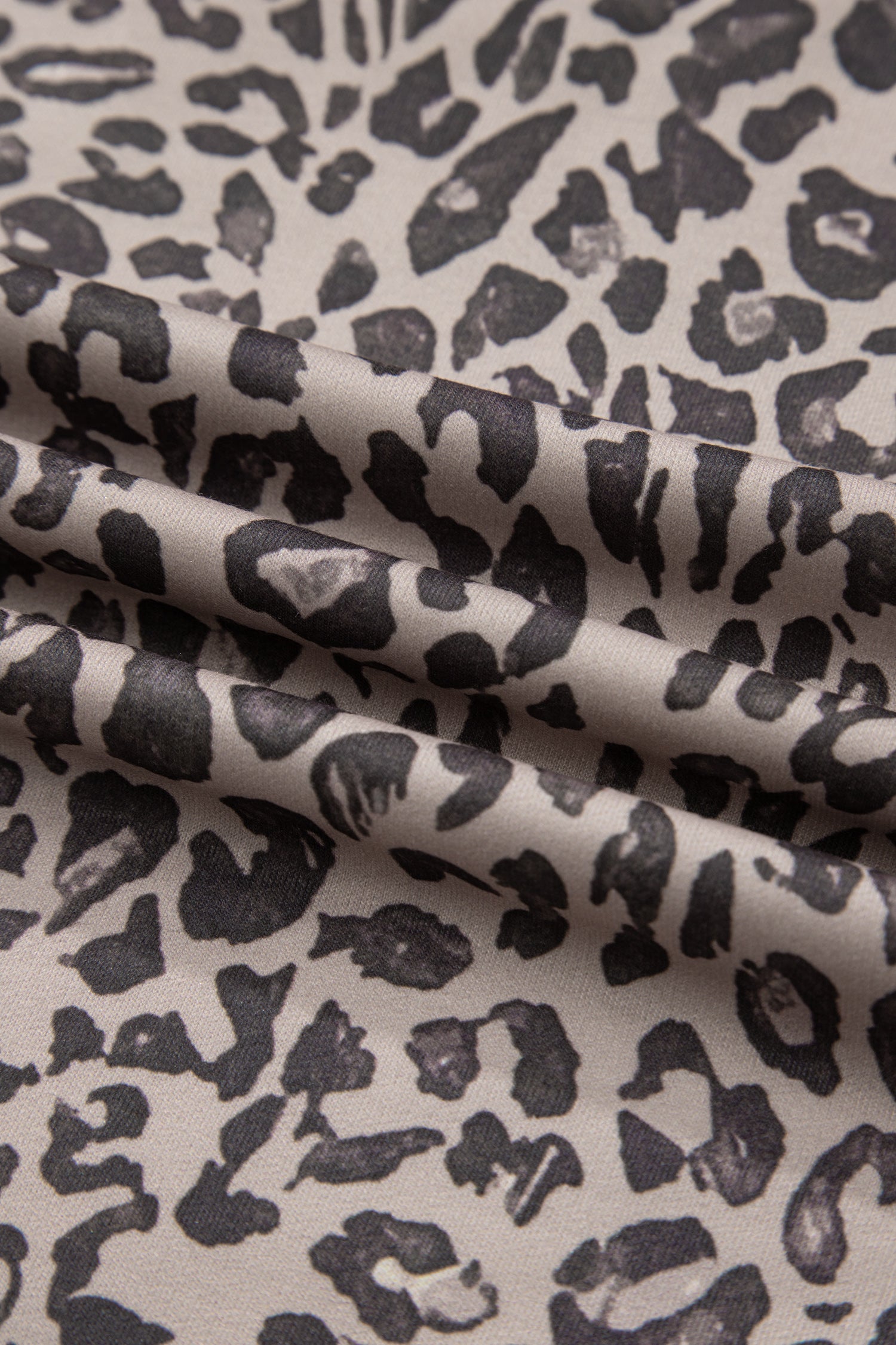 Brown Leopard Print Patchwork Crew Neck Sweatshirt