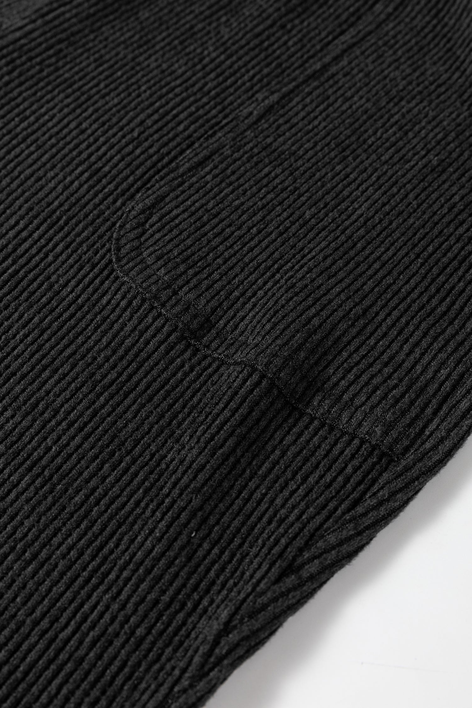 Black Ribbed Drawstring Active Jogger Pants