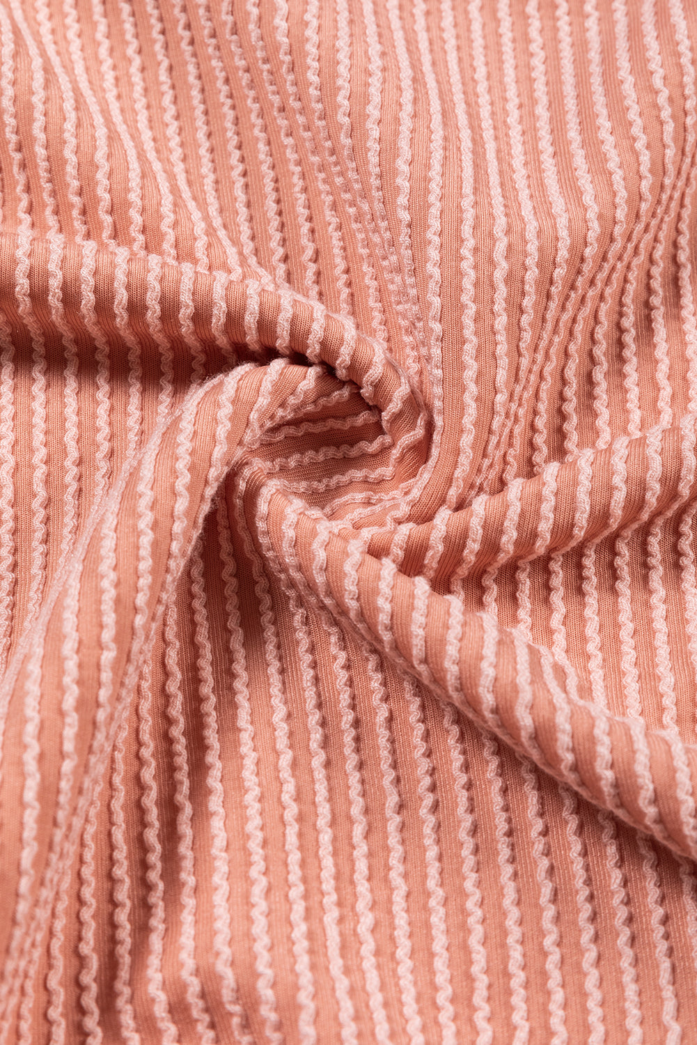 Pale Chestnut Color Block Corded Long Sleeve Top