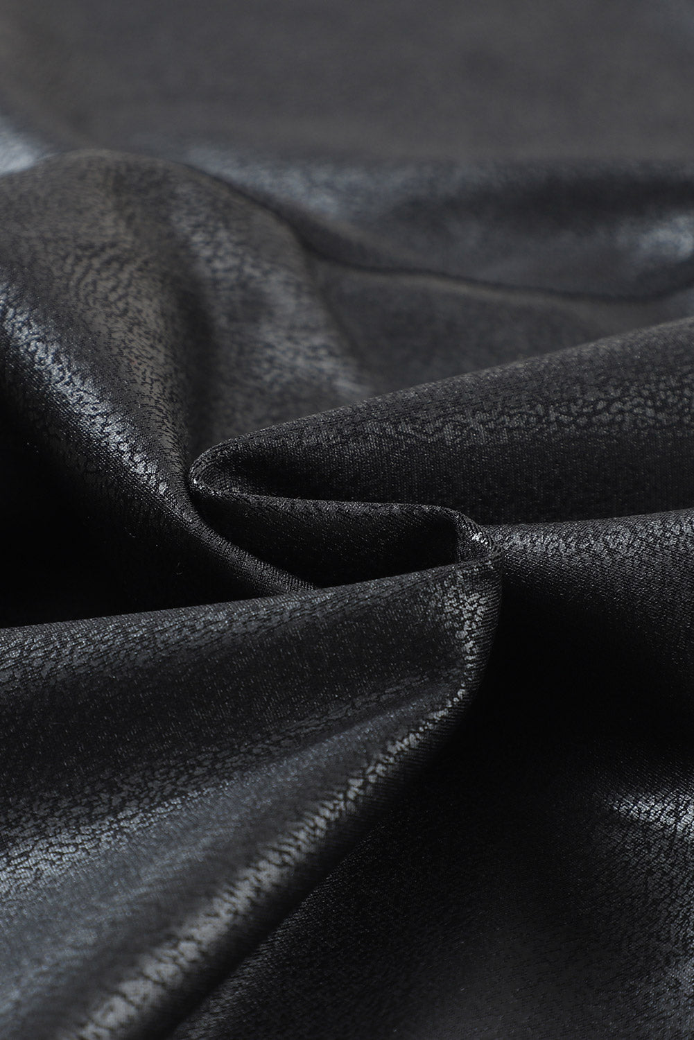 Dearlovers Black Crossed Dip Waist Sleek Leather Leggings