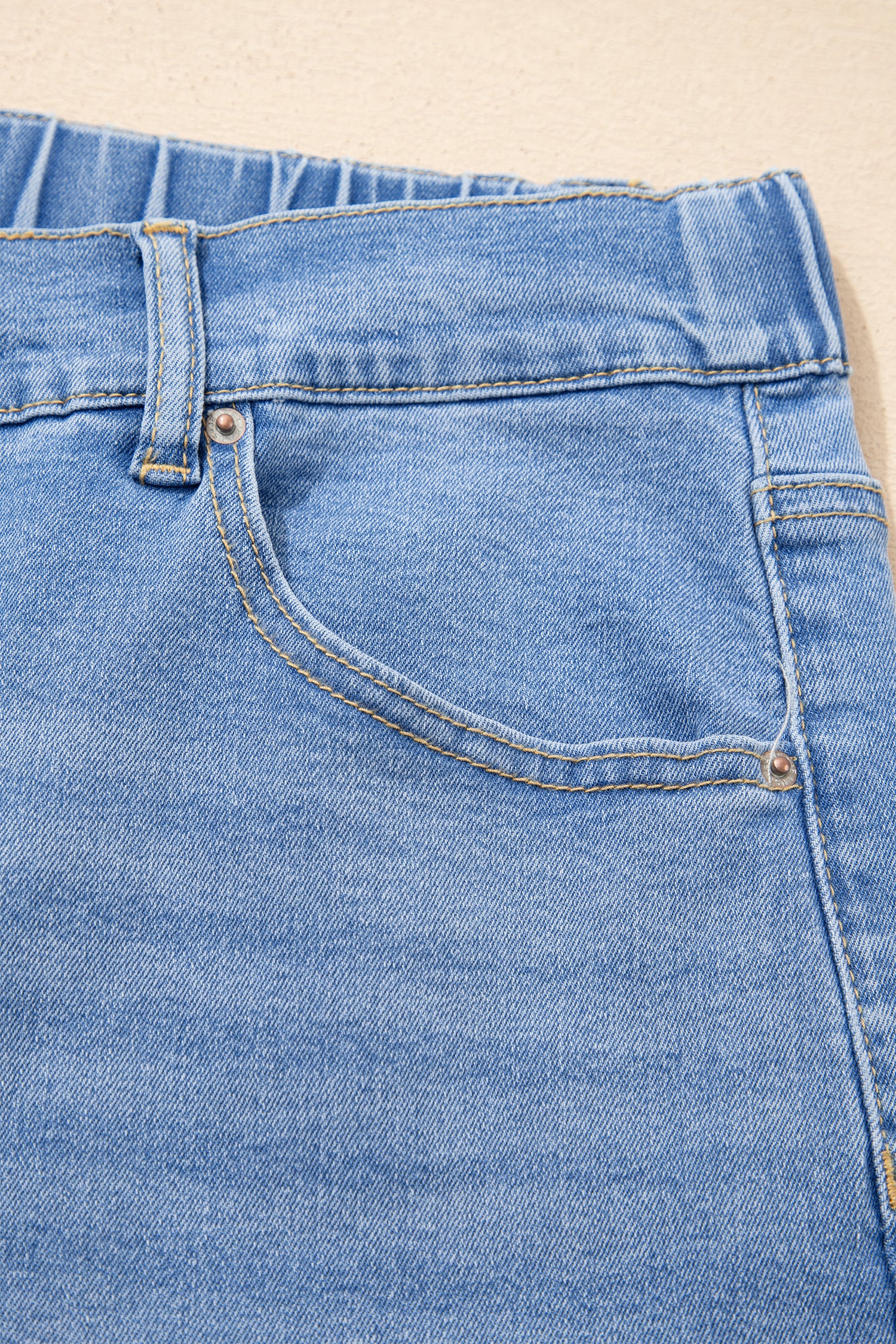 Blue Acid Wash Contrast Lace-up Plus Size Jeans