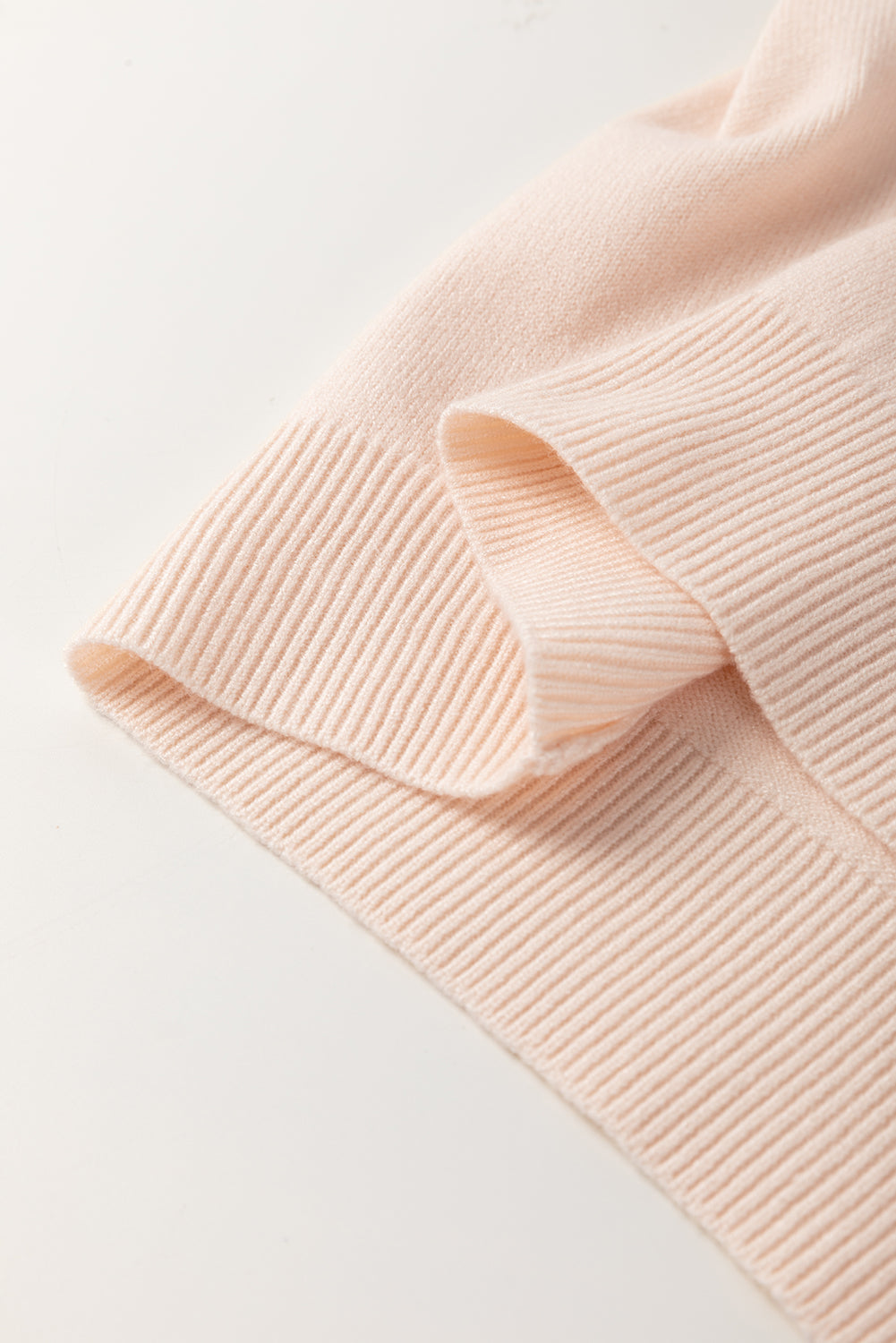 Oatmeal Pearl Bow Embellished Dolman Short Sleeve Sweater