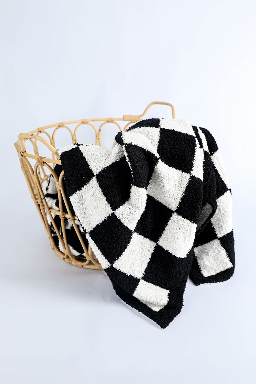 Fiery Red Plush Checkered Print Sofa Blanket 127*152cm