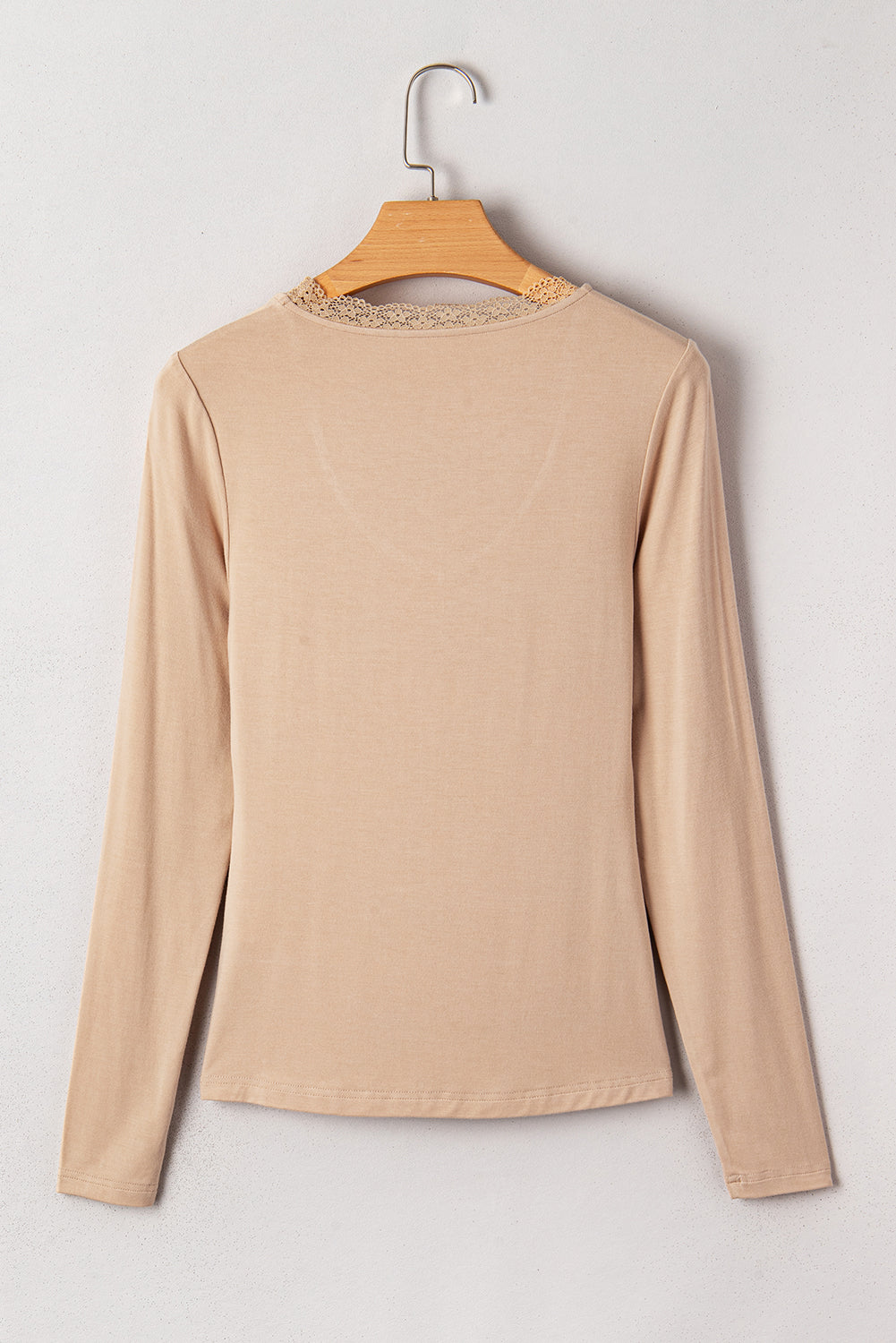 Red Dahlia Lace-trimmed Sweetheart Neckline Ruched Detail Long Sleeve T-shirt
