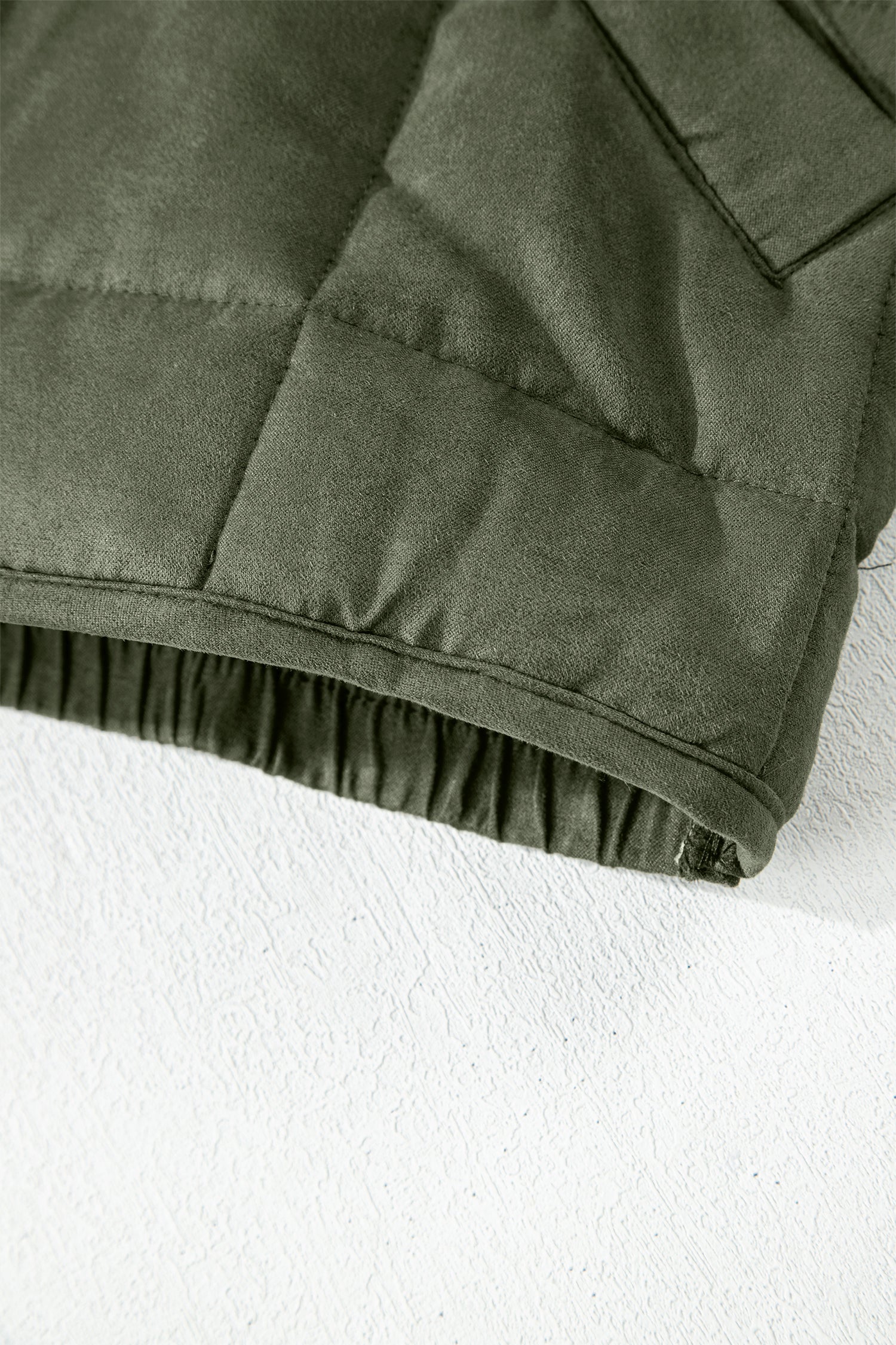 Khaki Zip-Up Pocket Quilted Jacket