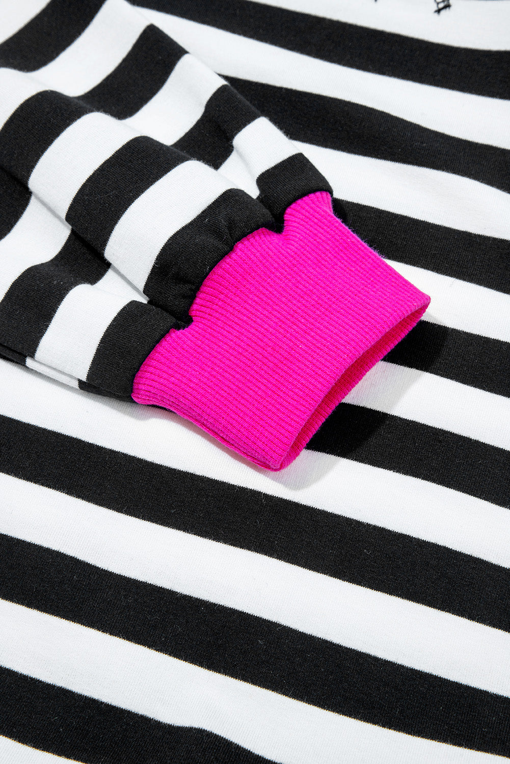 Black Stripe Color Block Edge Pullover and Shorts PLus Size Set