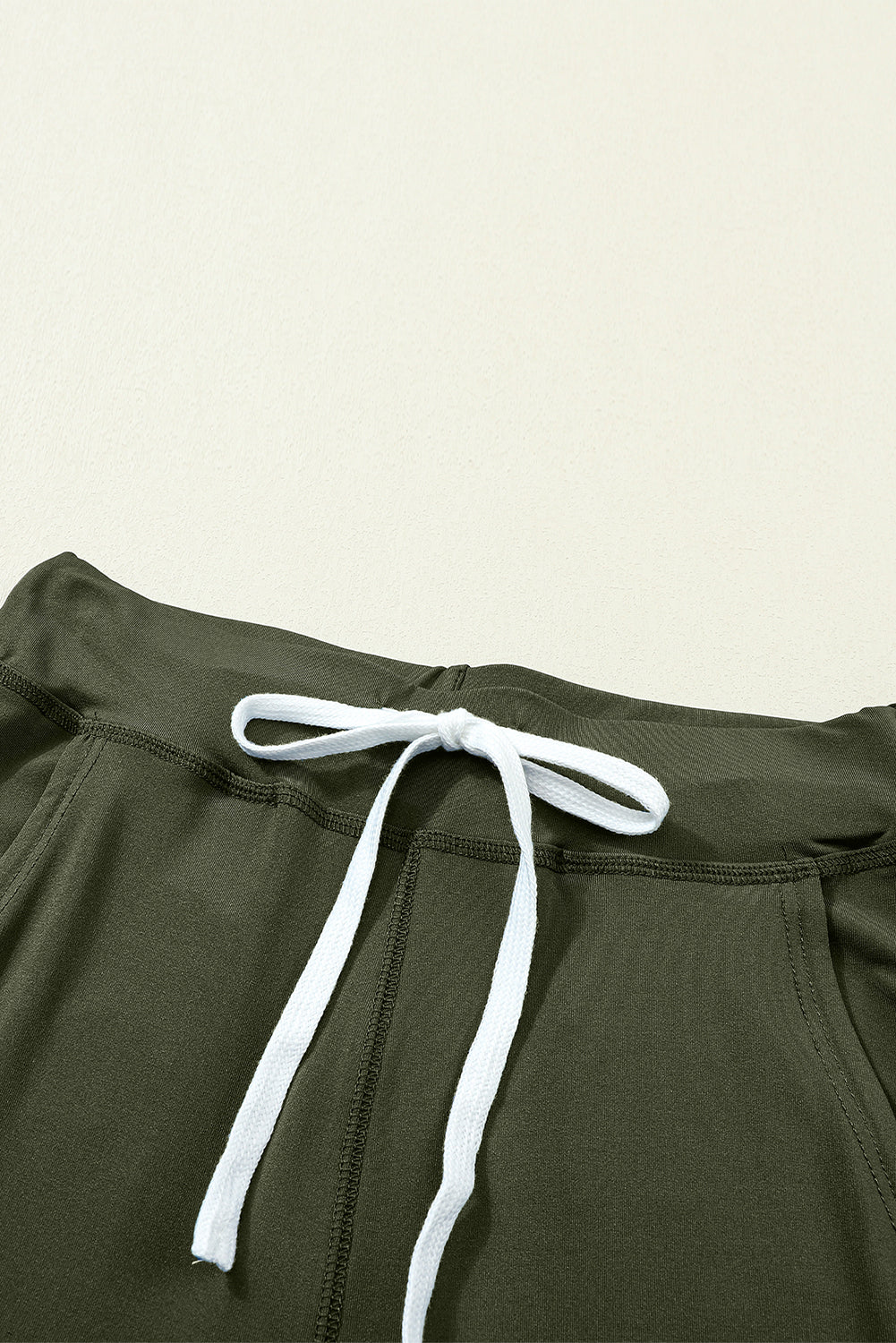 Black Drawstring Elastic Waistband Pocketed Joggers