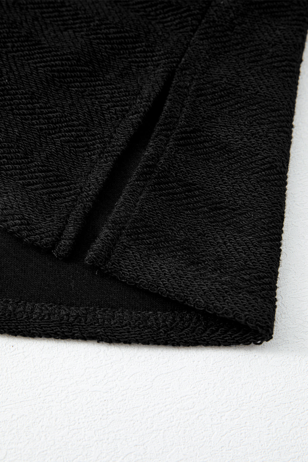 Black Plus Size Long Sleeve Flap Pocket Henley Top
