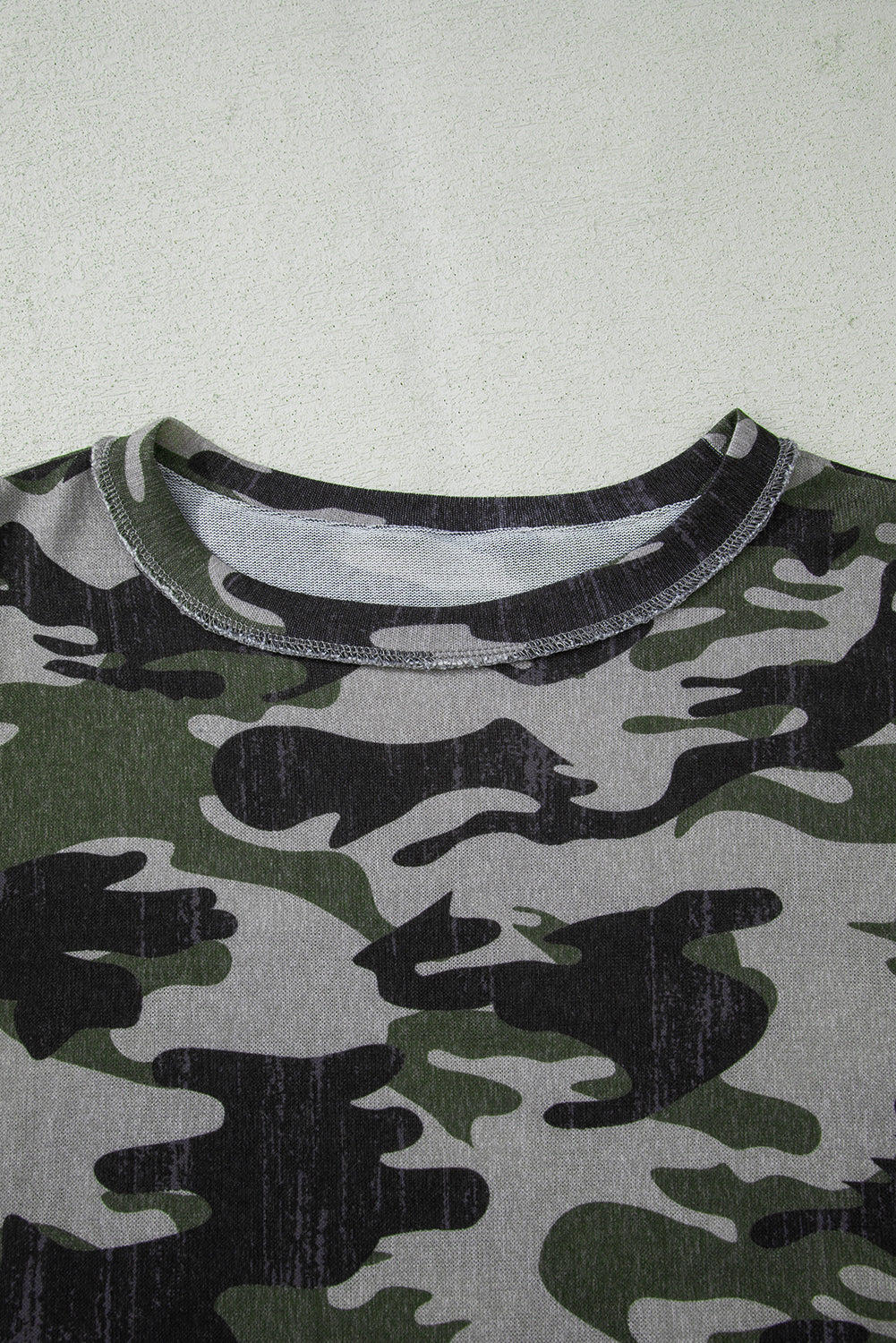 Dearlove Multicolour Retro Camouflage Print Exposed Seam Patchwork Drop Shoulder Sweatshirt