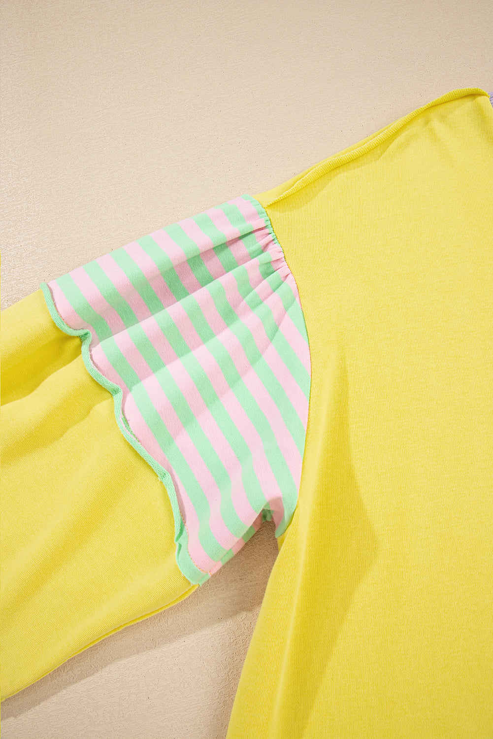 Jet Stream Striped Colorblock Patchwork Drop Shoulder Sweatshirt