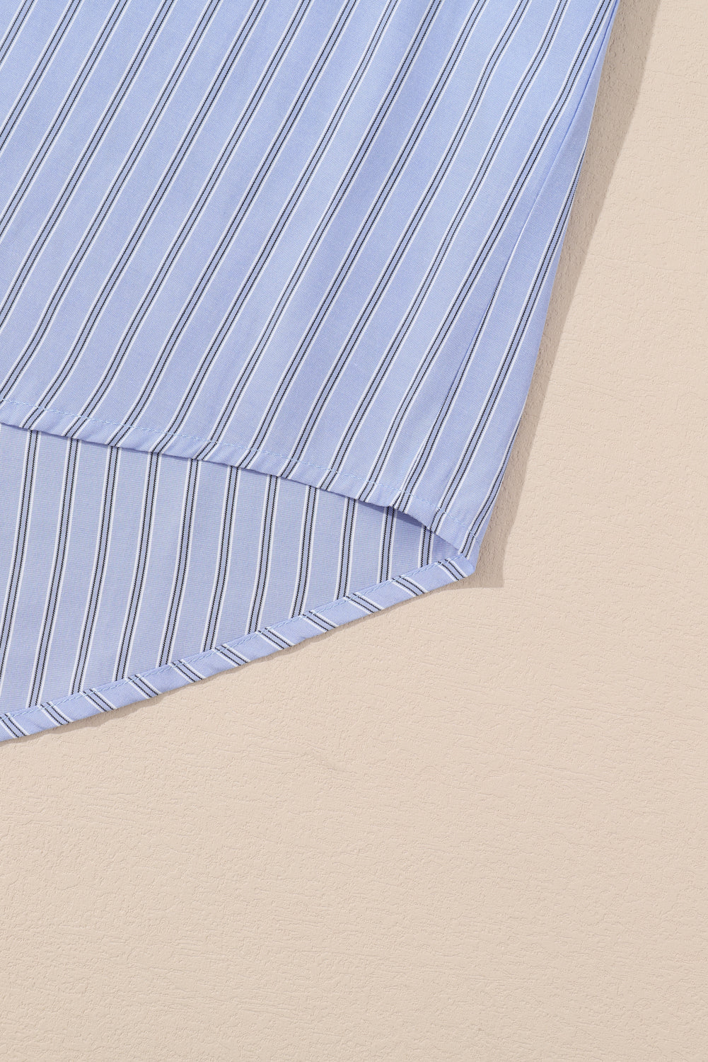 Blue Stripe Button Up Oversized Casual Shirt