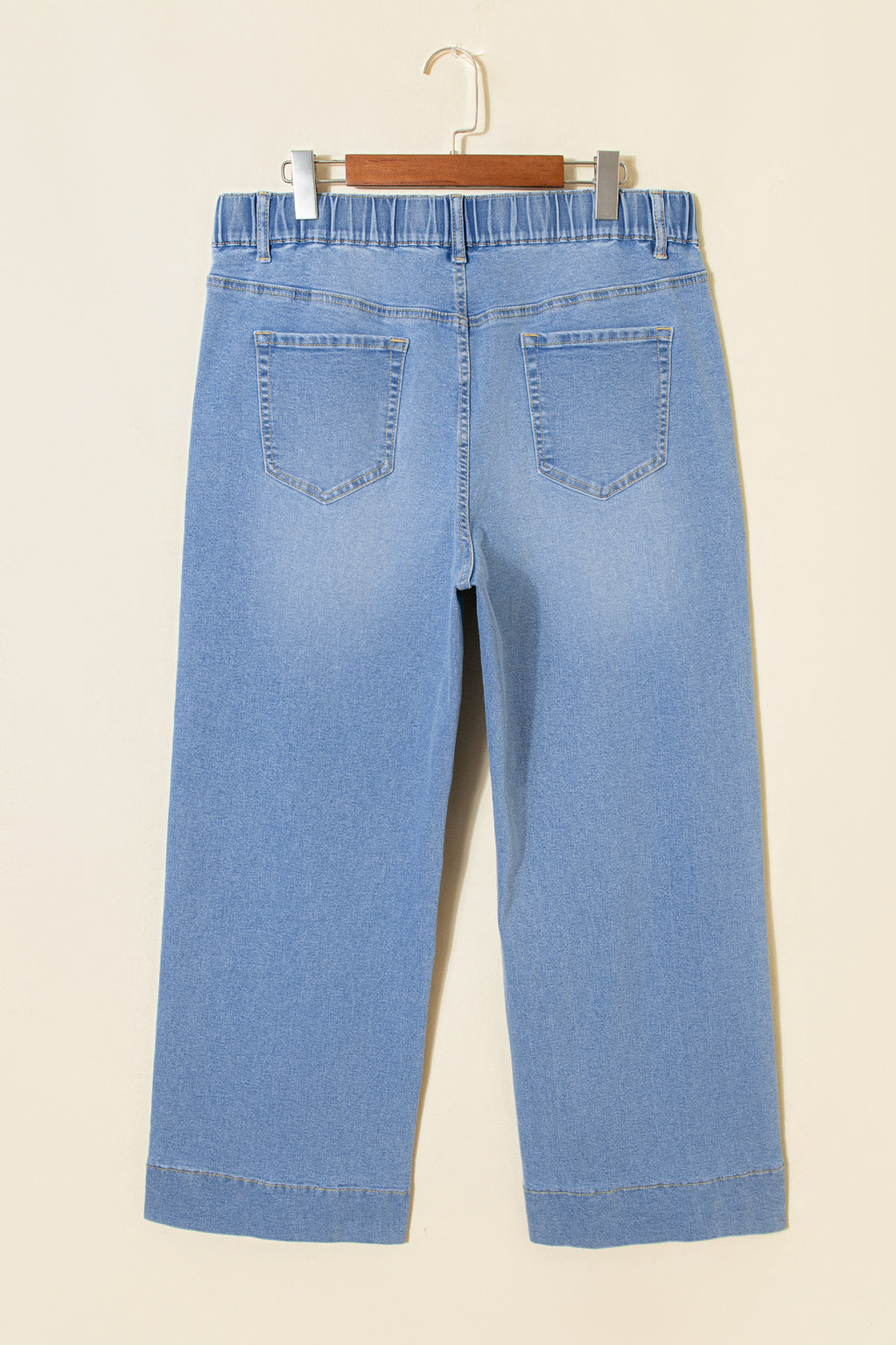 Blue Acid Wash Contrast Lace-up Plus Size Jeans