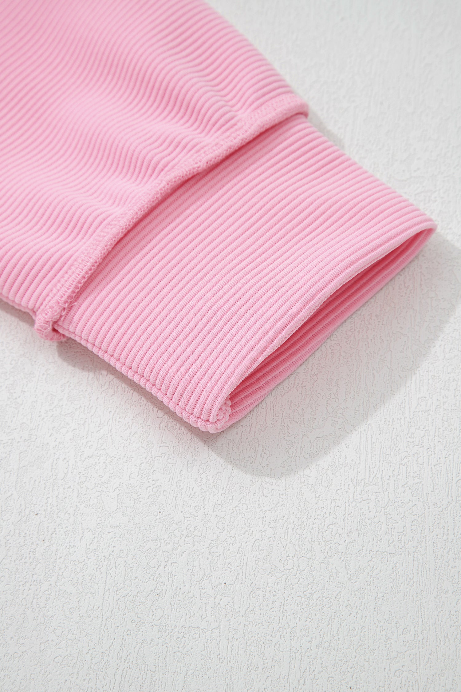 Lavendula Horizontal Ribbed Exposed Seam Detail Drop Shoulder Baggy Pullover