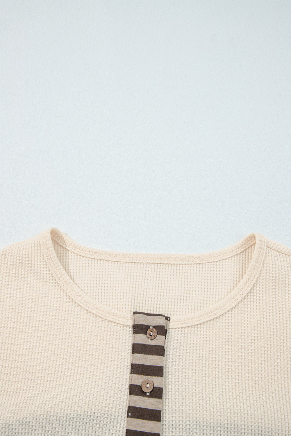 Parchment Plus Size Waffle Colorblock Striped Plaid Patchwork Half Button Pullover