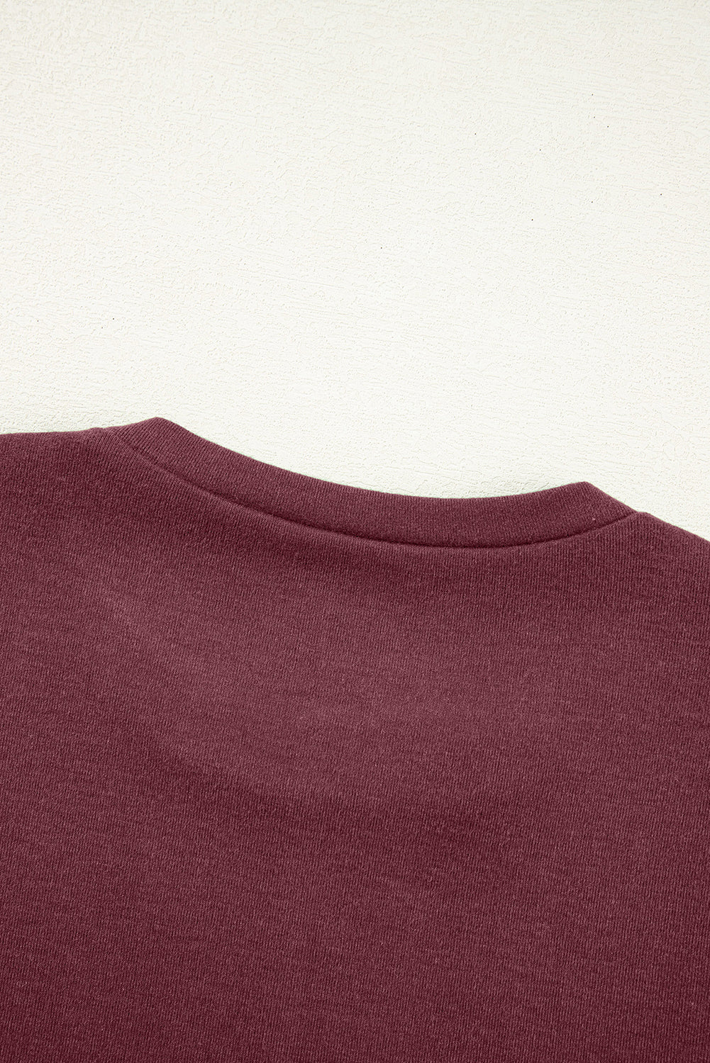 Chicory Coffee Solid Exposed Seam Crew Neck Long Sleeve Top