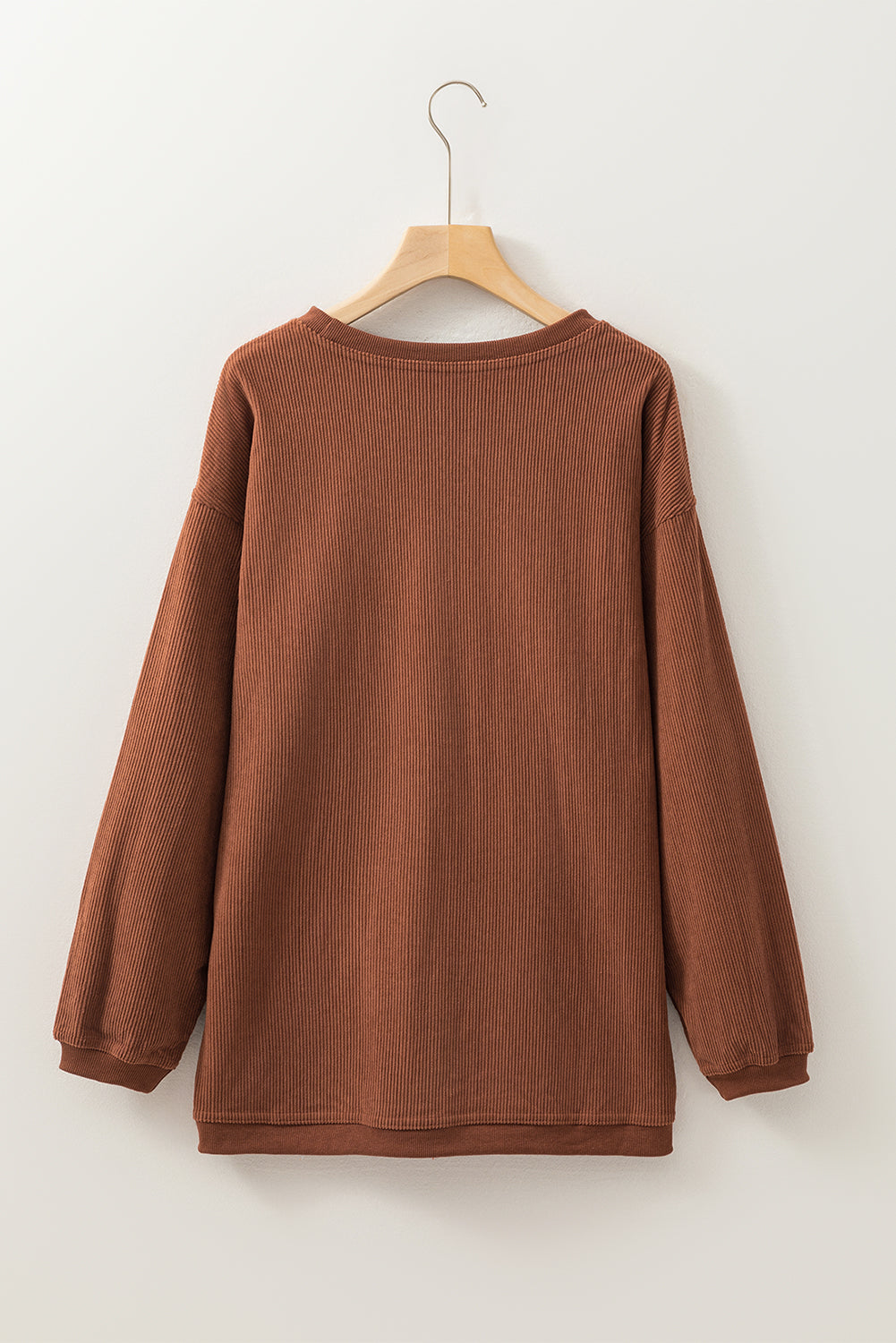 Grass Green Ribbed Corded Oversized Sweatshirt